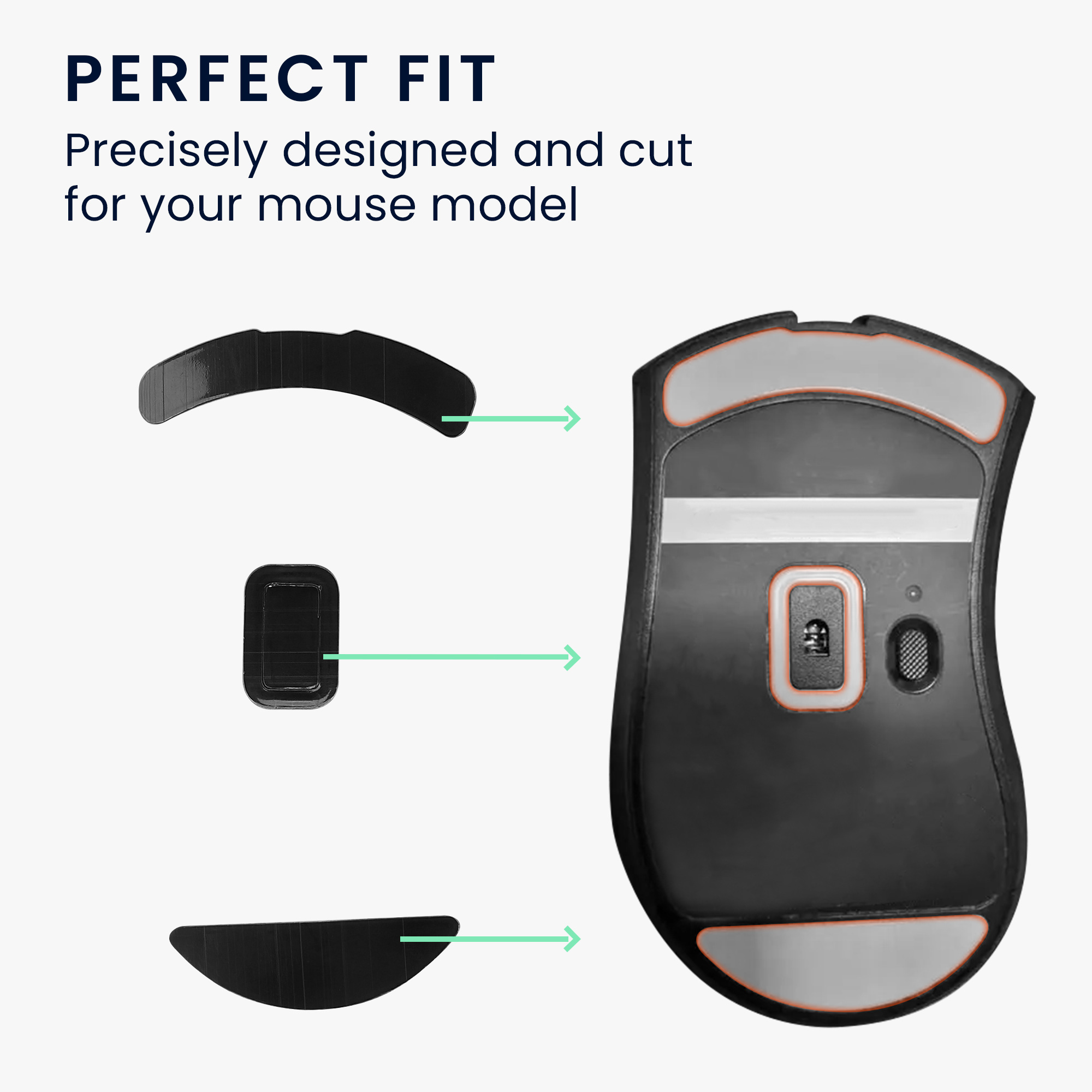 Náhradní nožičky na myš pro Razer DeathAdder V2 Computer Mouse Skates Sticker kwmobile - černá