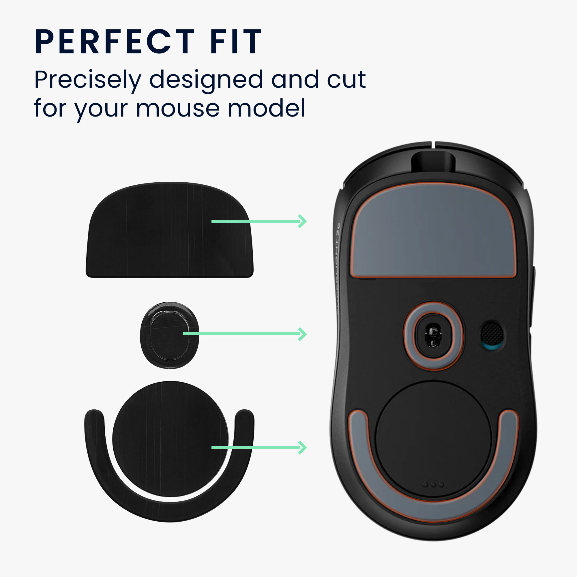 Náhradní nožičky na myš pro Logitech PRO X SUPERLIGHT 2C Computer Mouse Skates Sticker kwmobile - černá