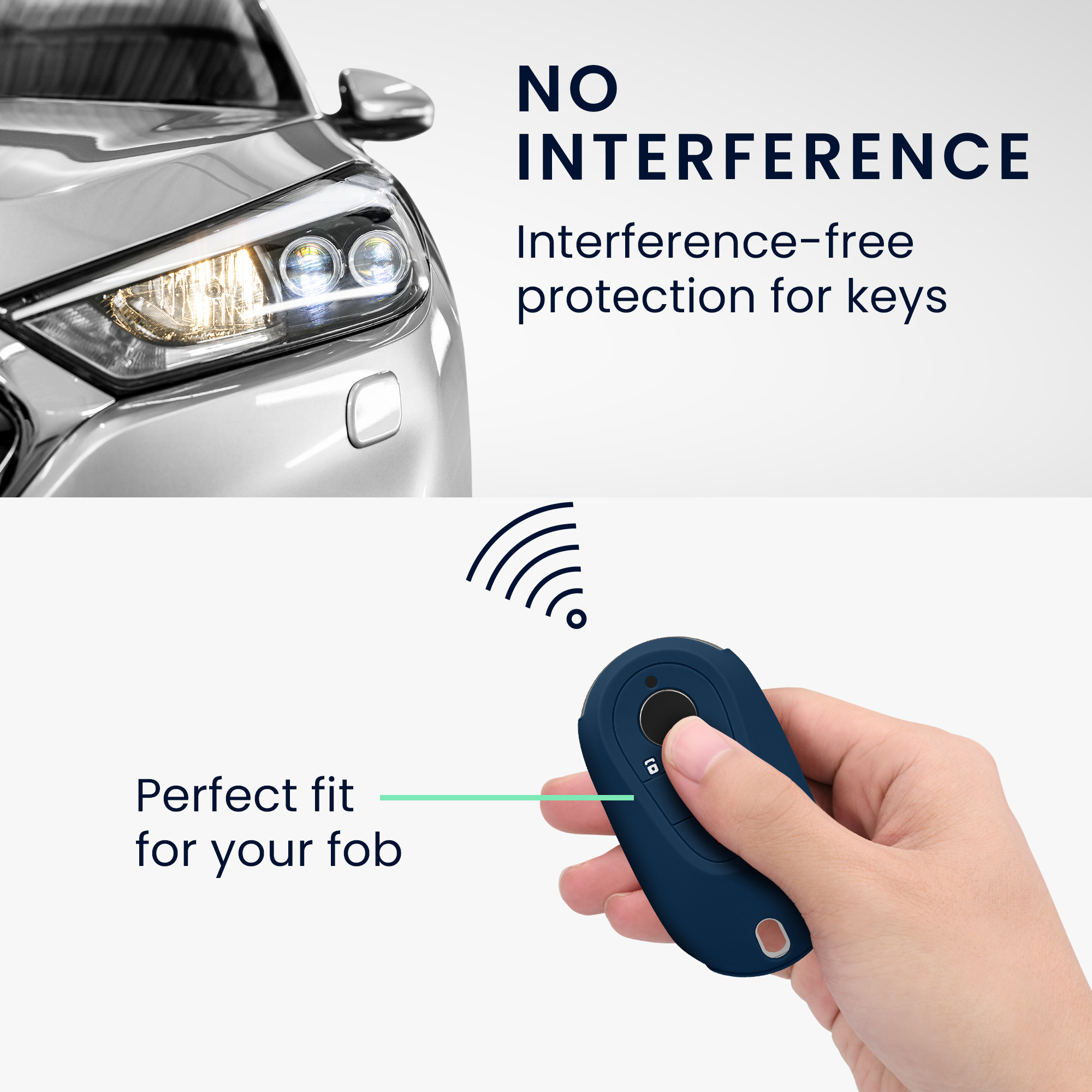 Obal na klíč od auta pro Mercedes Benz chytrý klíč se 3 tlačítky kwmobile - tmavě modrá