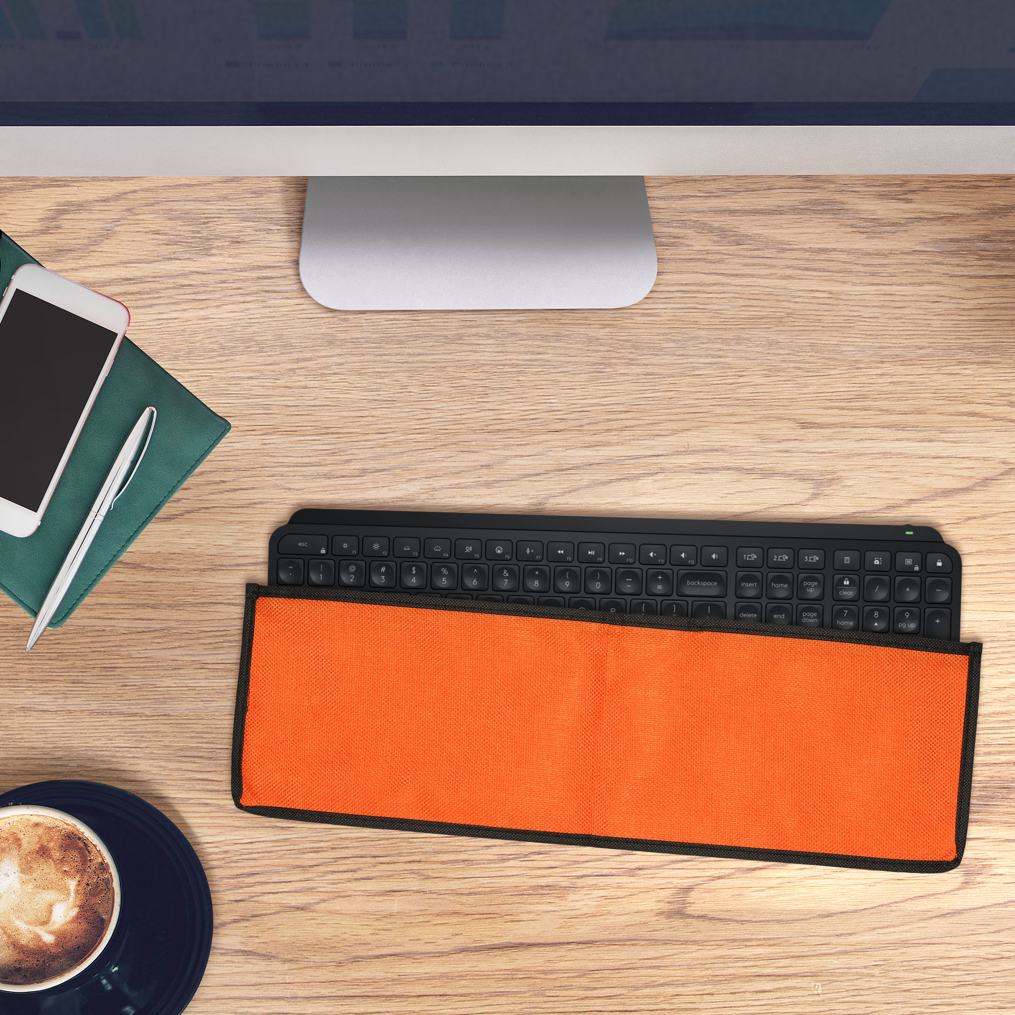 Prachotěsný kryt se zipem pro Logitech MX Keys Wireless kwmobile - oranžová