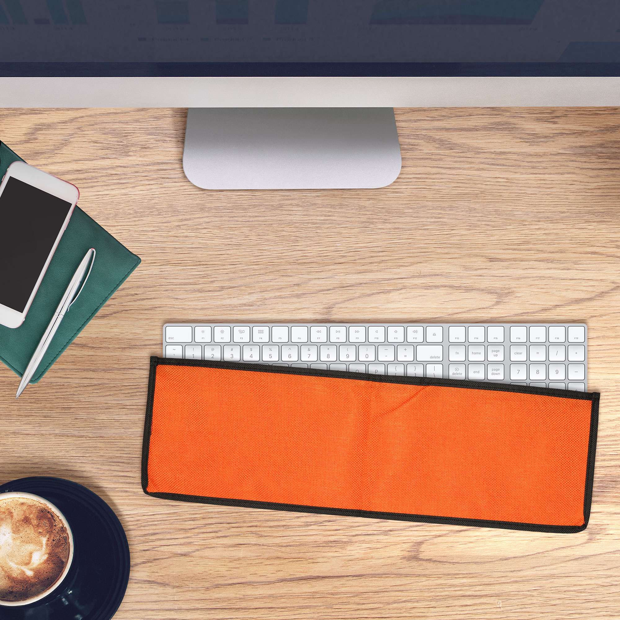 Prachotěsný kryt se zipem pro Apple Magic Keyboard s numerickou klávesnicí kwmobile - oranžová
