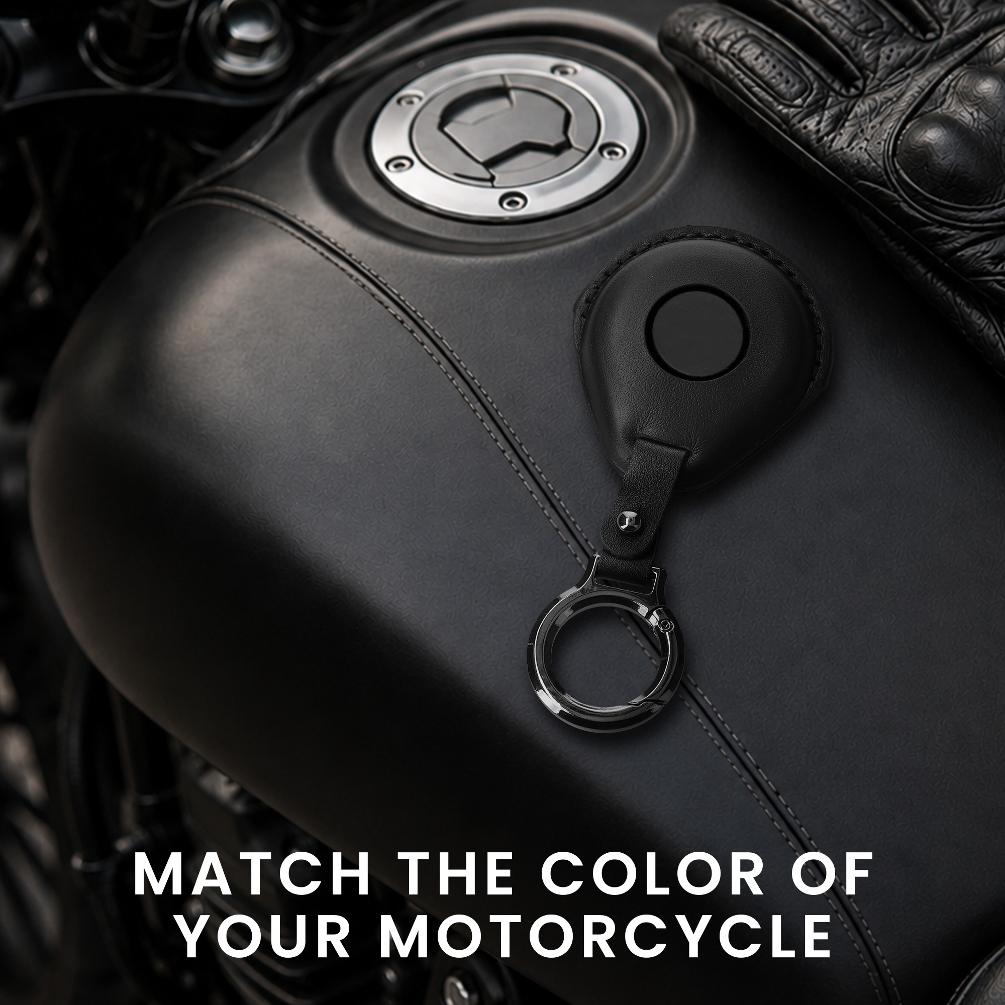 Kožený obal na klíč od auta pro Harley Davidson Motorcycle Key kwmobile - černá