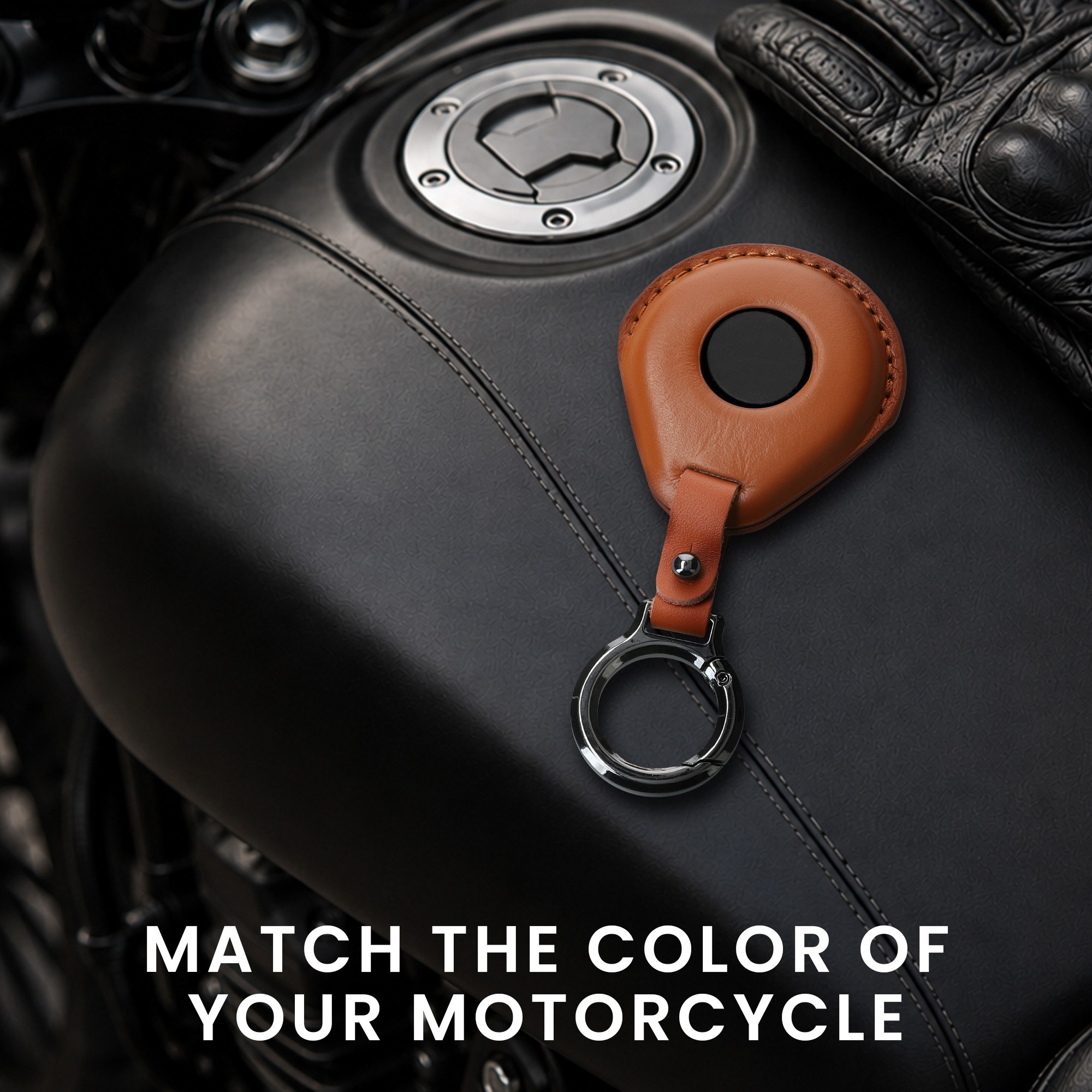 Kožený obal na klíč od auta pro Harley Davidson Motorcycle Key kwmobile - hnědá