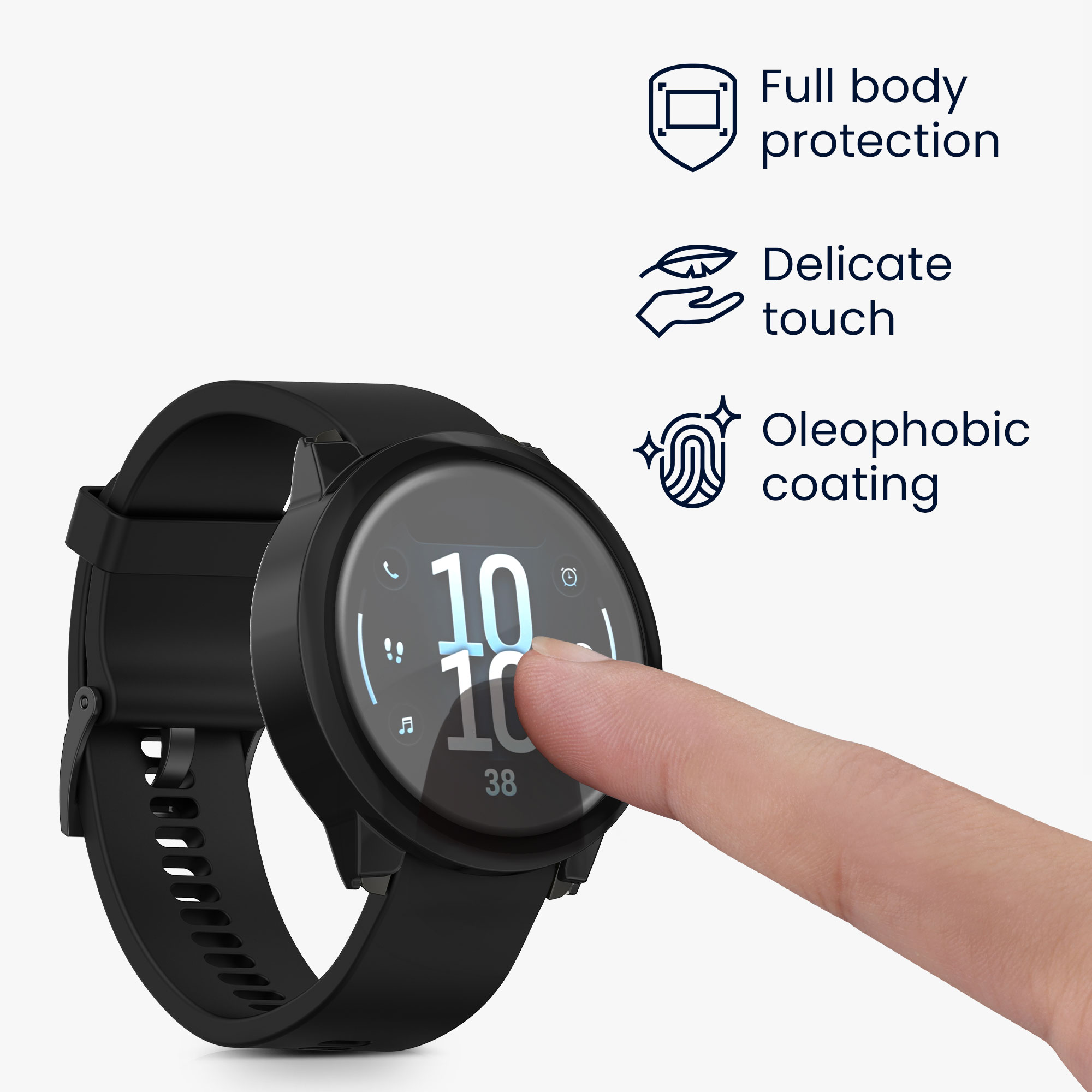 2 ks Ochranný kryt kwmobile pro Garmin Venu 4 45mm - černá / stříbrná
