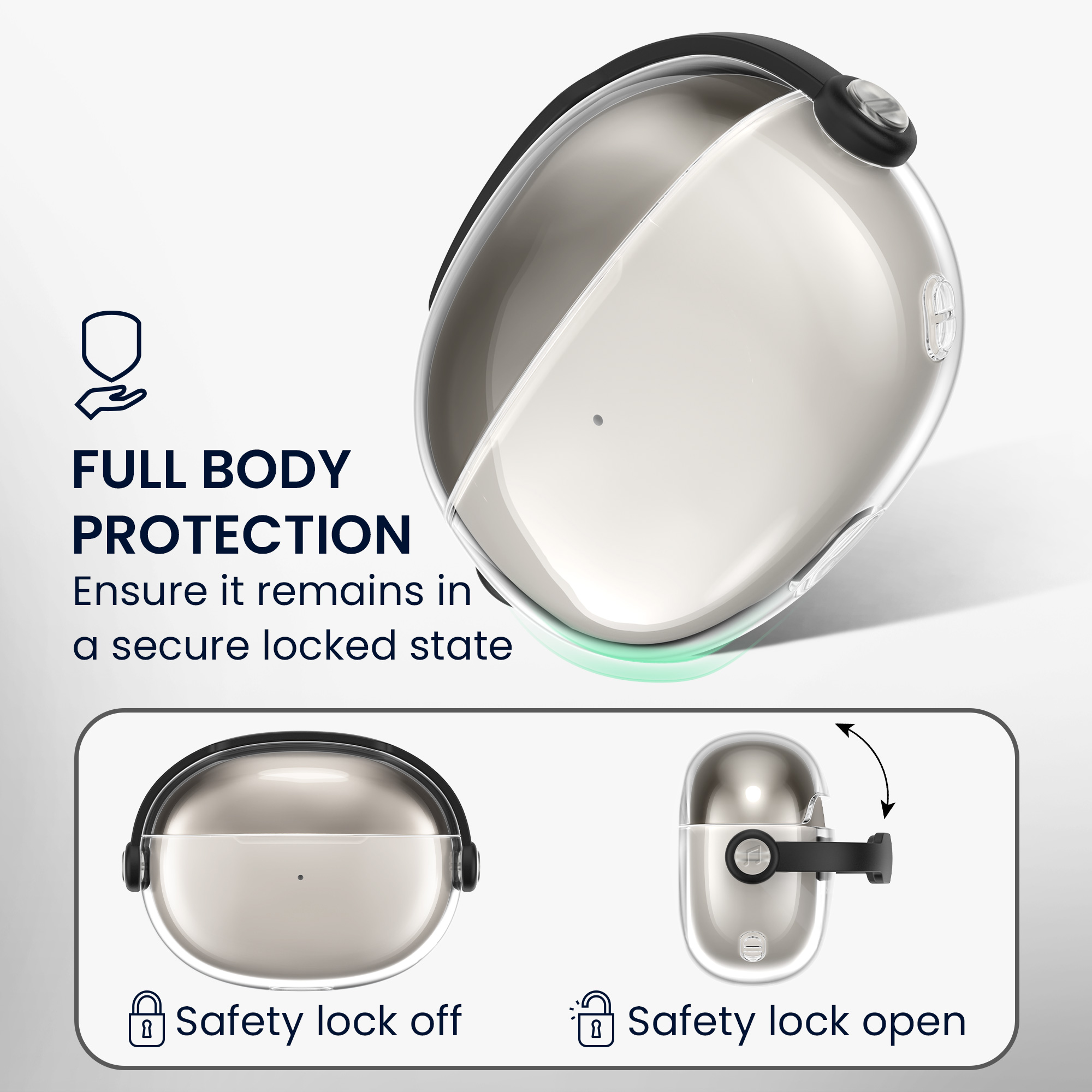 Pouzdro na sluchátka kwmobile pro Shokz OpenDots ONE, černá / transparentní