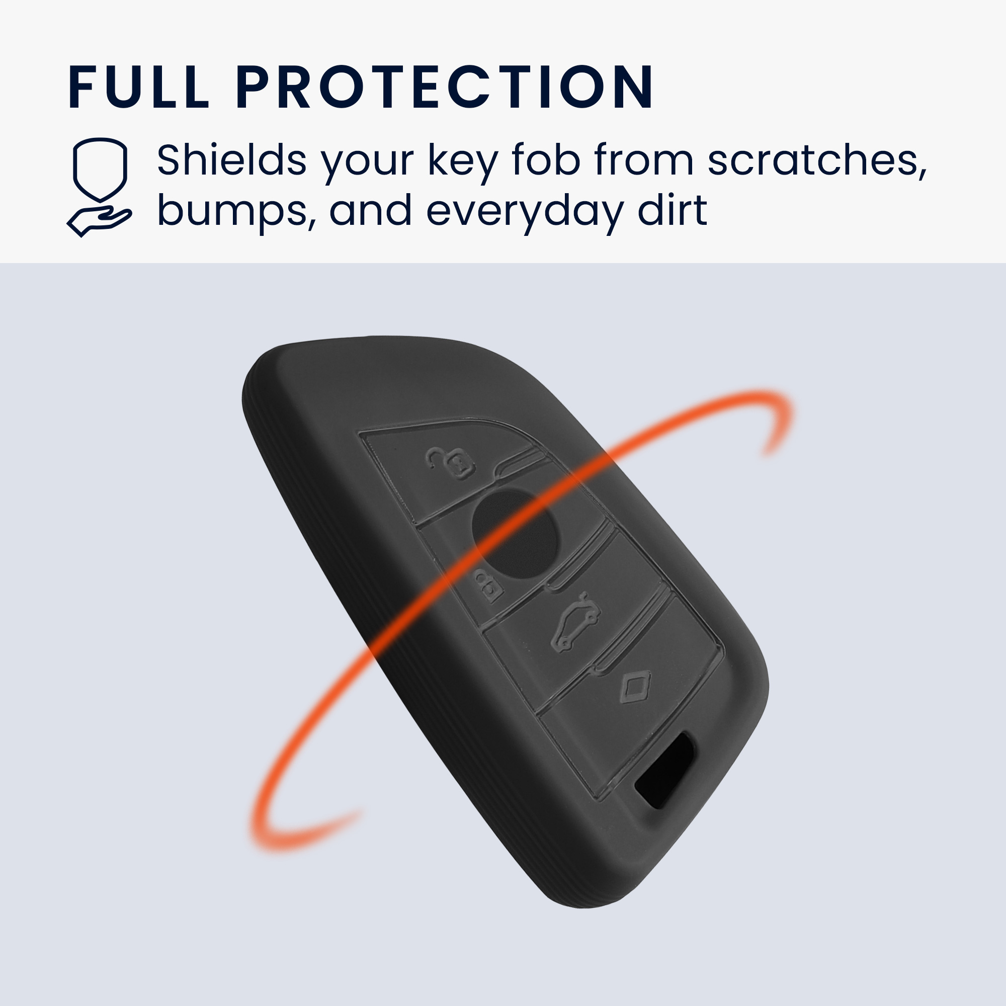 Tpu pouzdro na klíč od auta s kroužkem BMW 3 tlačítka Smart Key Key Ring šedé