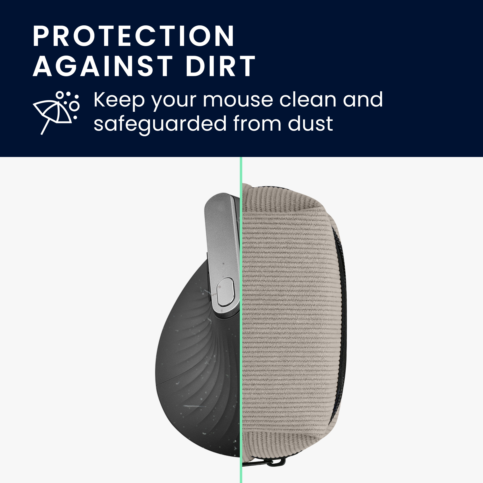 Pouzdro na myš pro Logitech Lift / MX Vertical / Anker Vertical kwmobile neoprenové - šedá