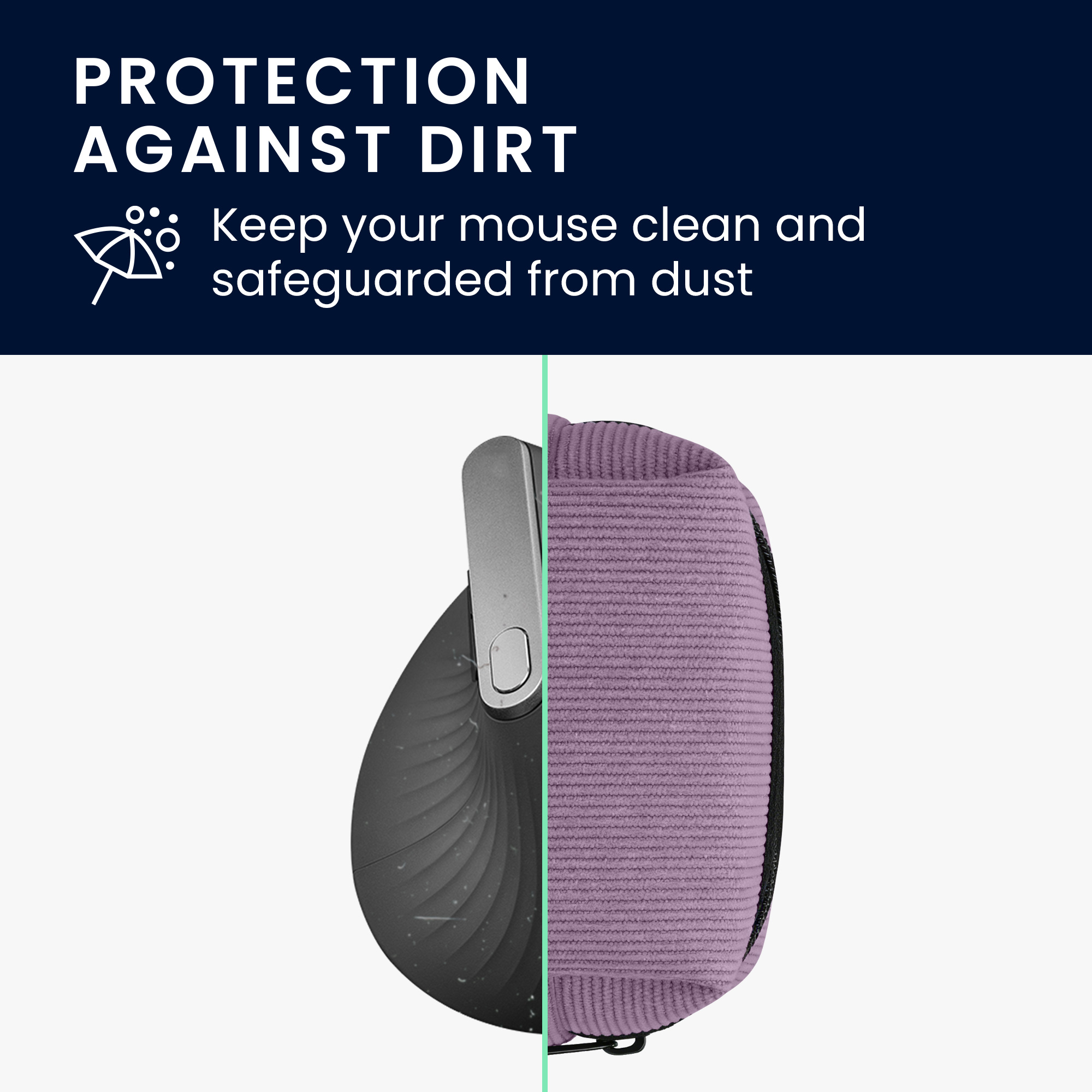 Pouzdro na myš pro Logitech Lift / MX Vertical / Anker Vertical kwmobile neoprenové - levandulová