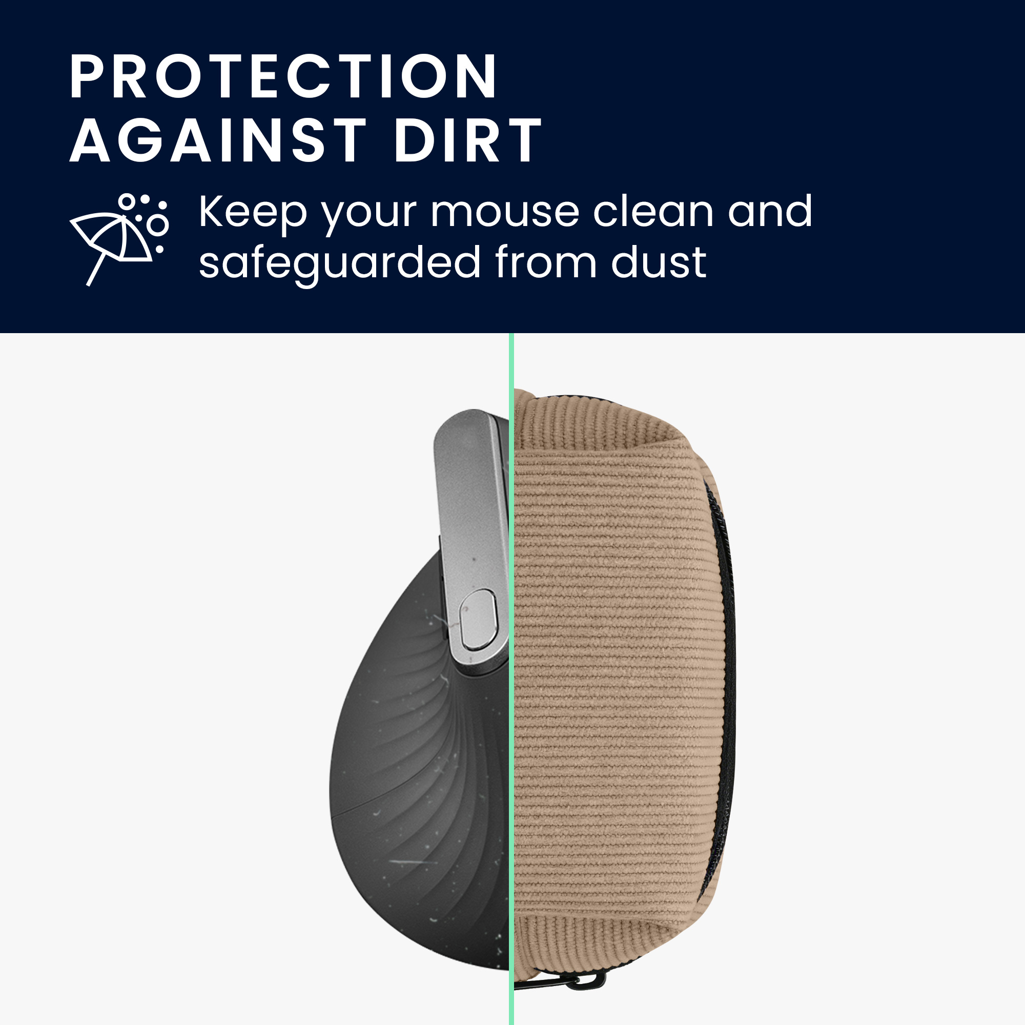 Pouzdro na myš pro Logitech Lift / MX Vertical / Anker Vertical kwmobile neoprenové - béžová