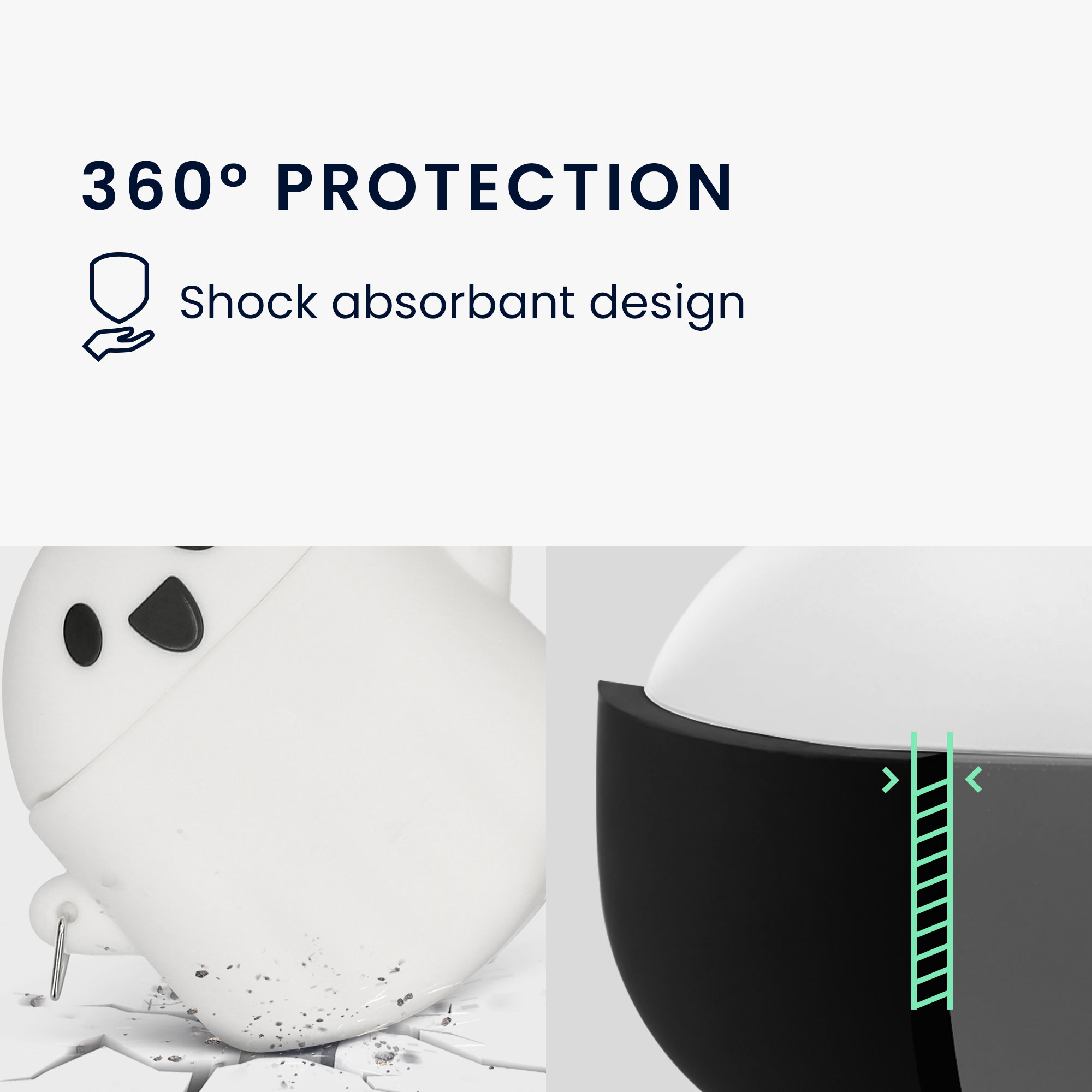 Silikonové pouzdro kwmobile pro Google Pixel Buds Pro 2 - bílá / černá