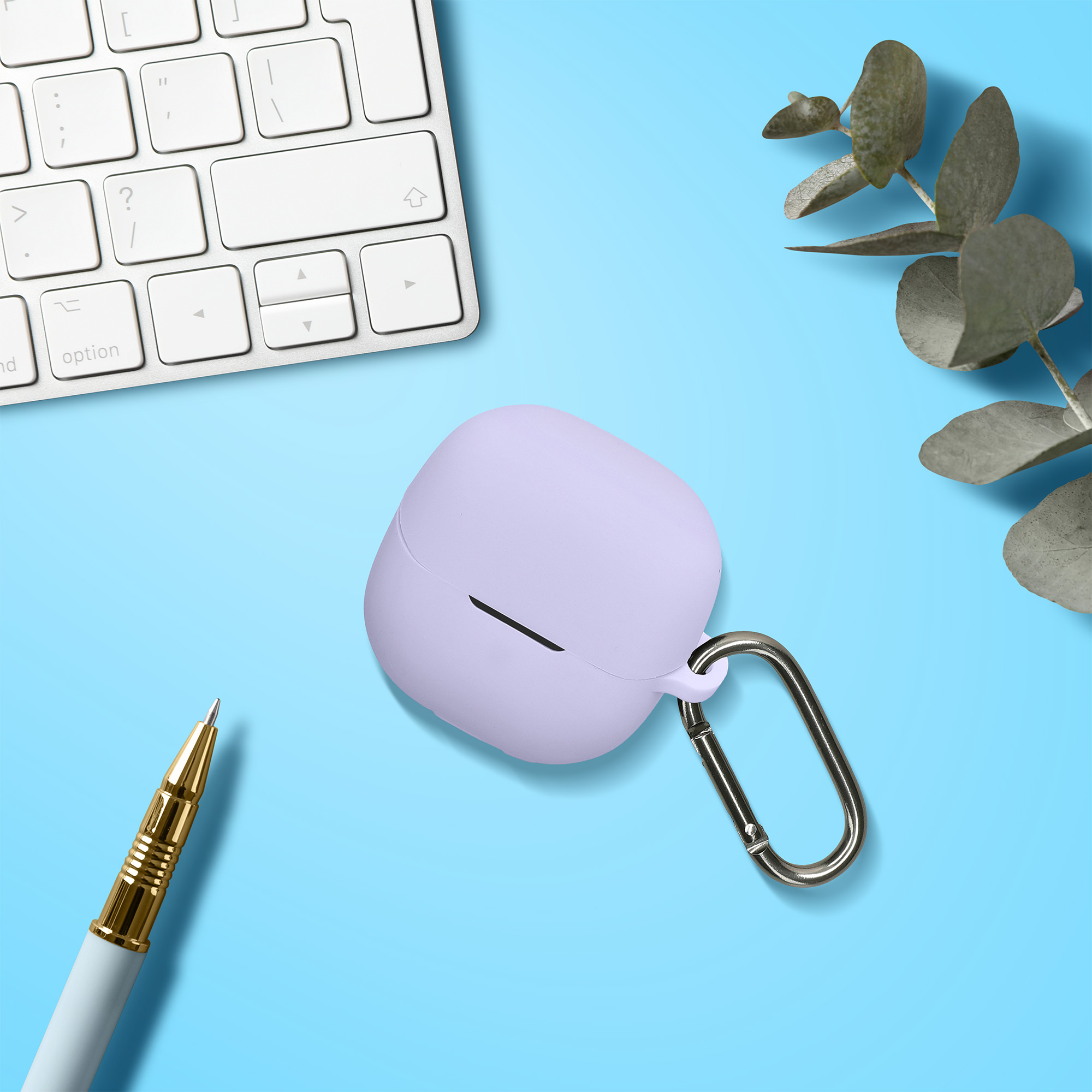 Obal pro Xiaomi Buds 6 kwmobile s karabinou silikonové - levandulová