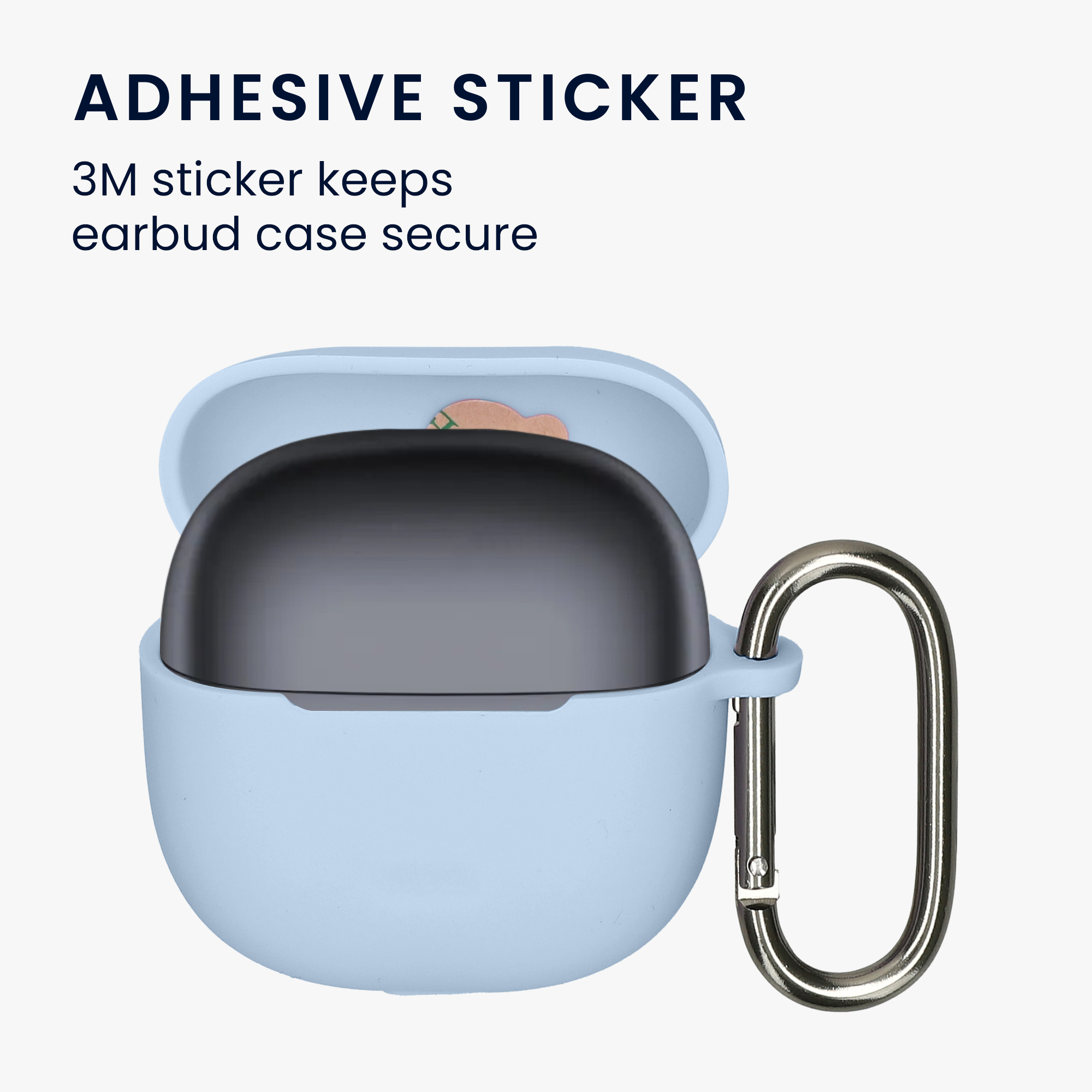 Obal pro Xiaomi Redmi Buds 8 Lite kwmobile s karabinou silikonové - světle modrá