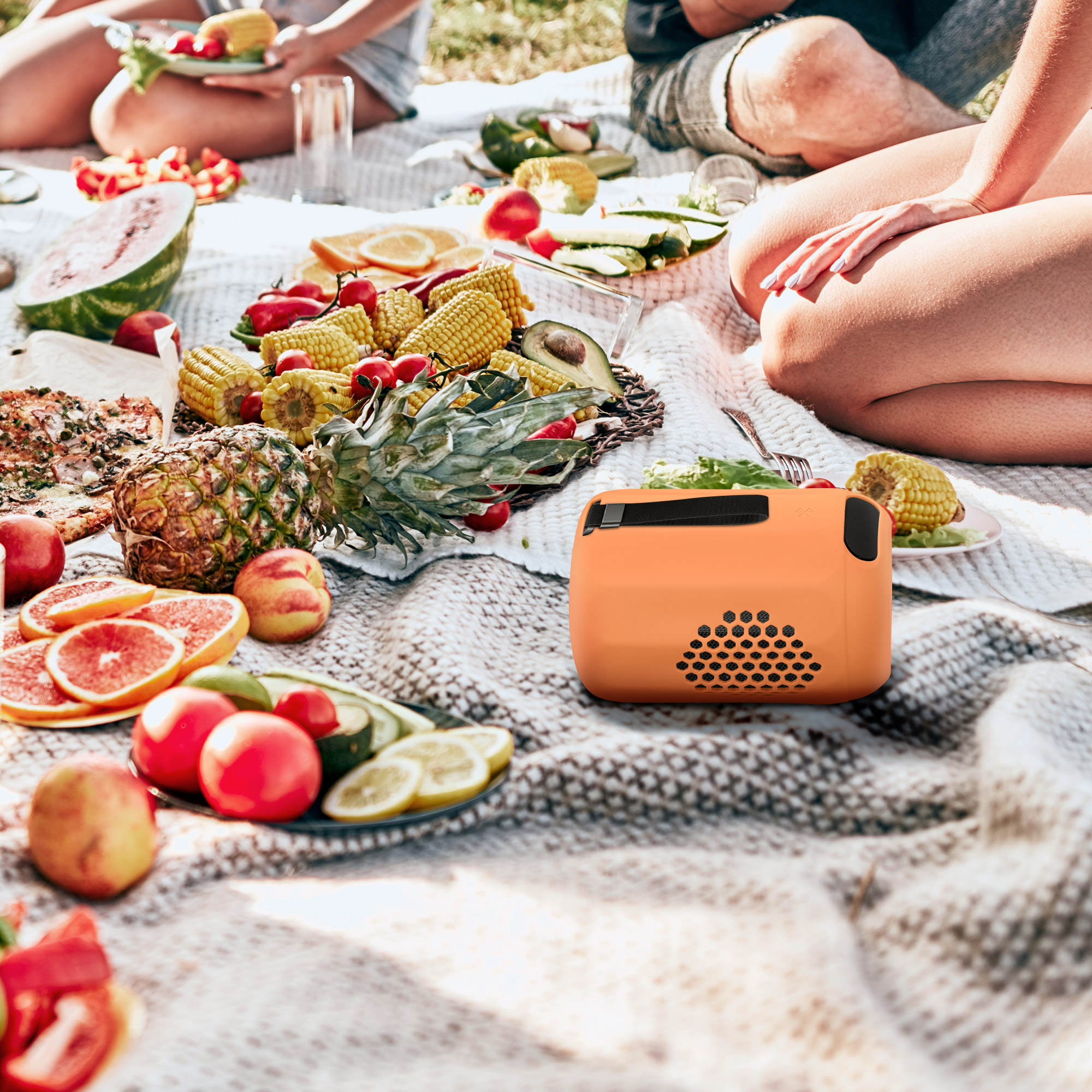 Silikonové pouzdro pro Xiaomi Bluetooth Speaker Mini kwmobile - obal fólie oranžová