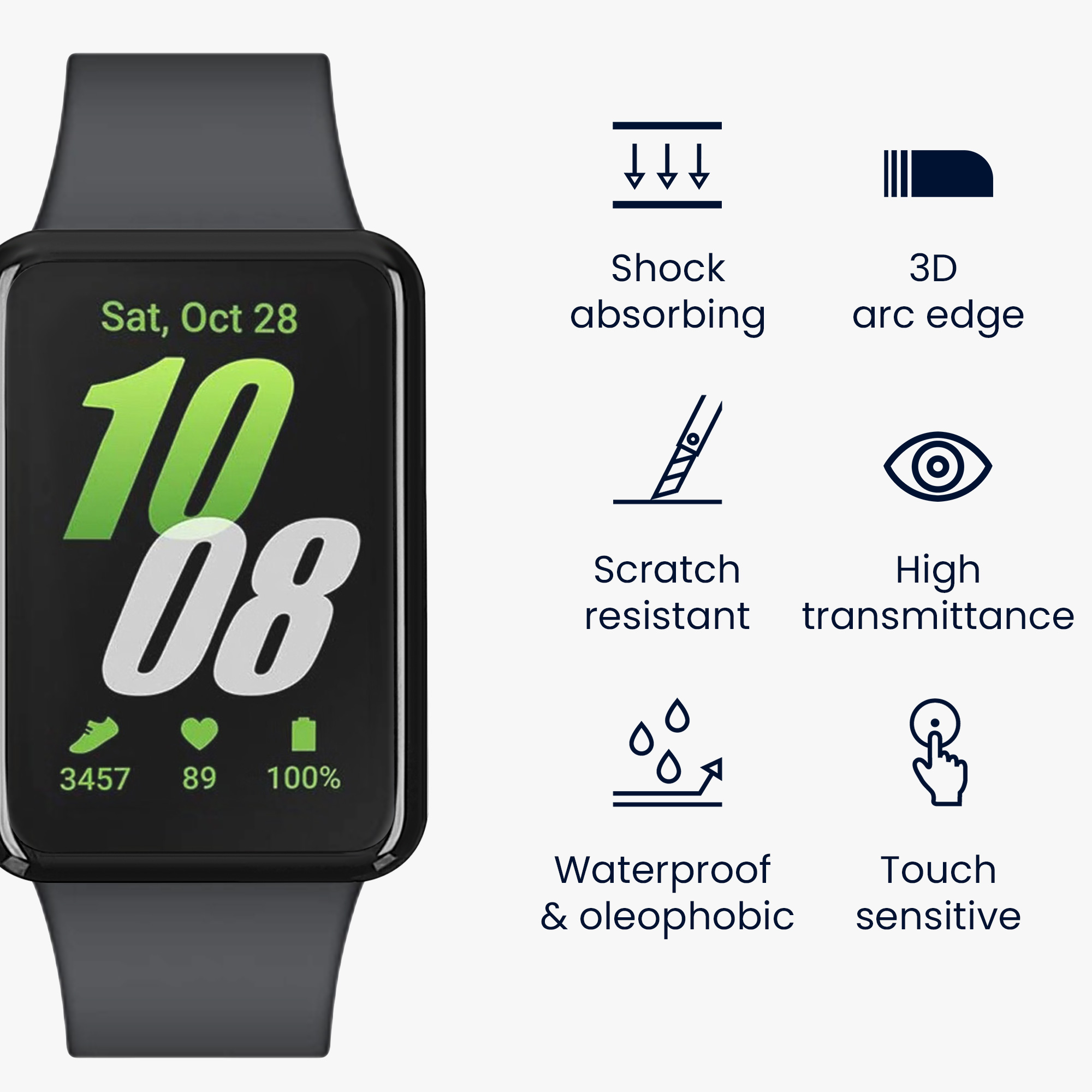 Ochranná fólie pro Samsung Galaxy Fit 3 kwmobile - 2x ochrana pro chytré hodinky, odolná proti otiskům prstů