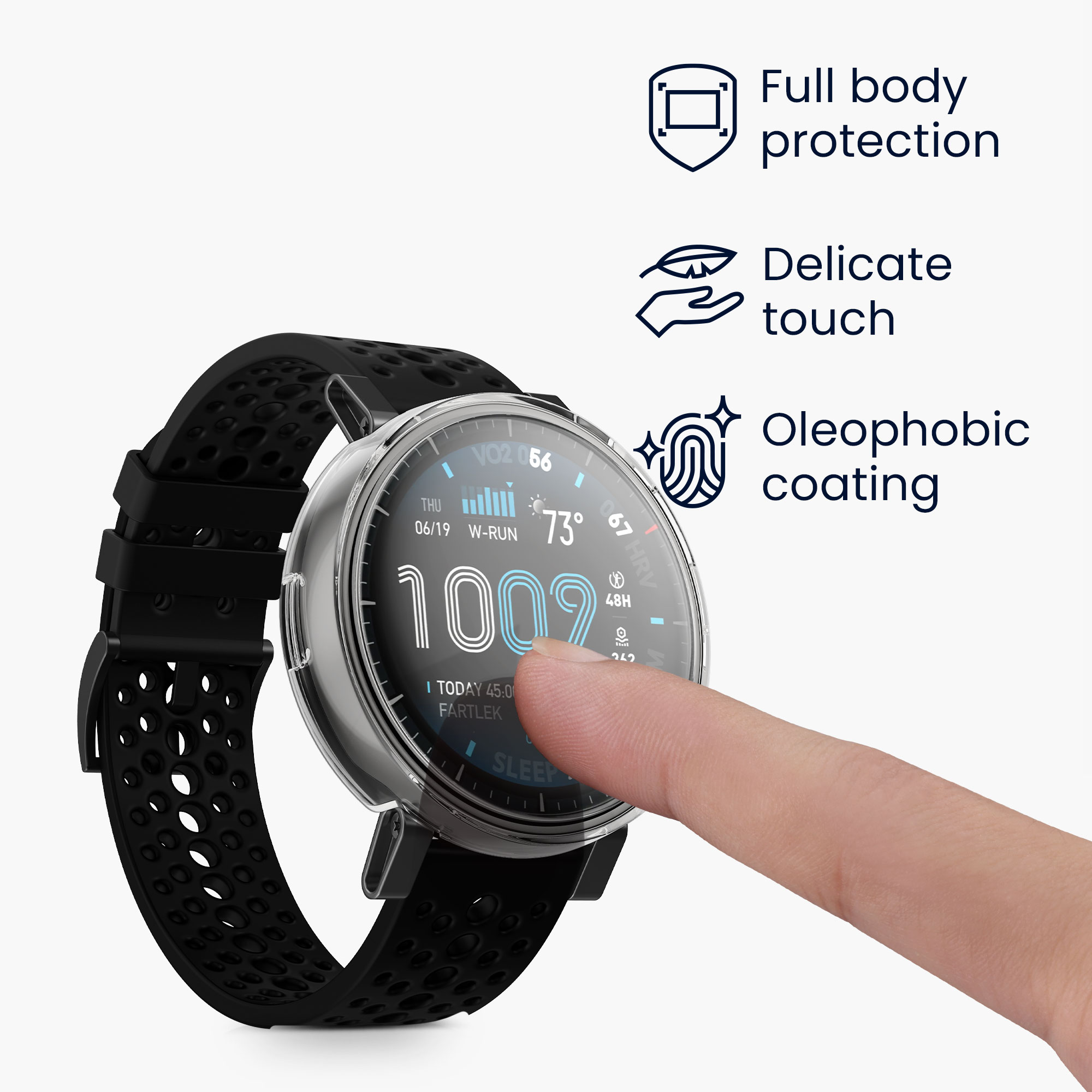 2x obal s ochranným sklem pro Amazfit Active Max A2557 kwmobile silikonové - černá / transparentní