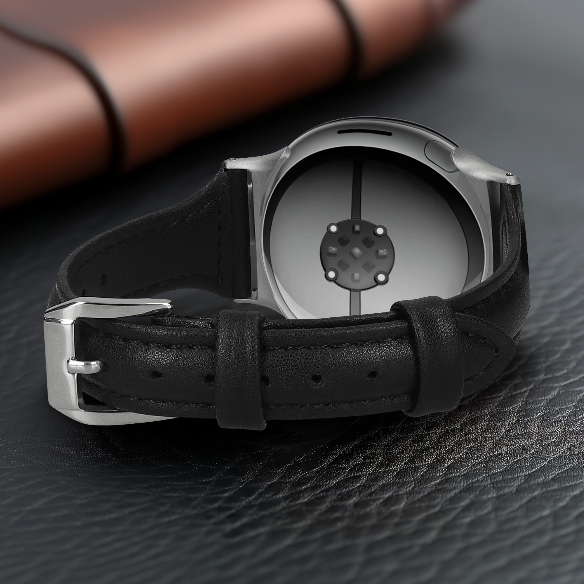 Kožený řemínek pro Google Pixel Watch 3 45mm / Watch 4 45mm kwmobile - černá