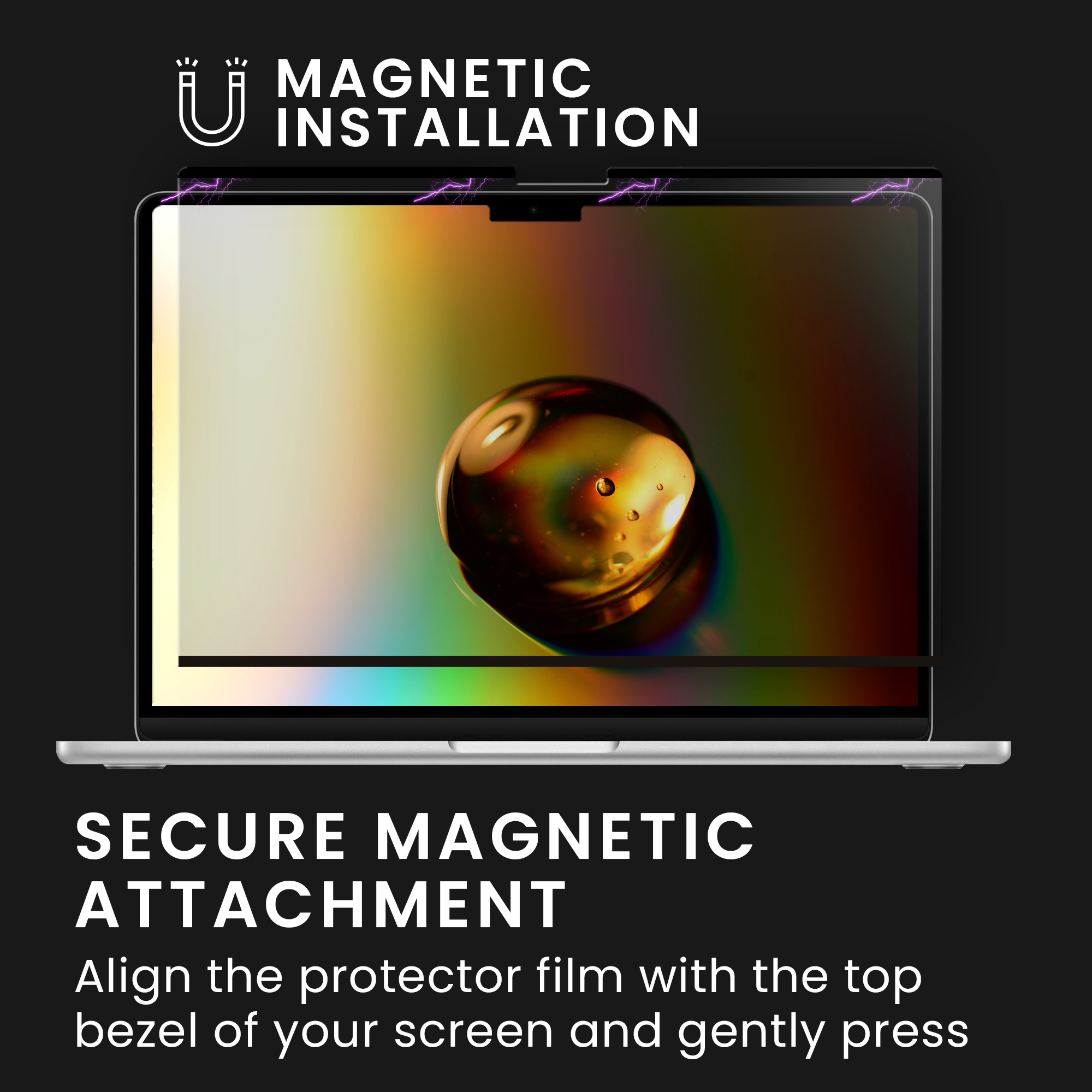 Privacy fólie na notebook pro Apple MacBook Air 15 M5 2026 A3448 kwmobile - antireflexní, blokuje modré světlo