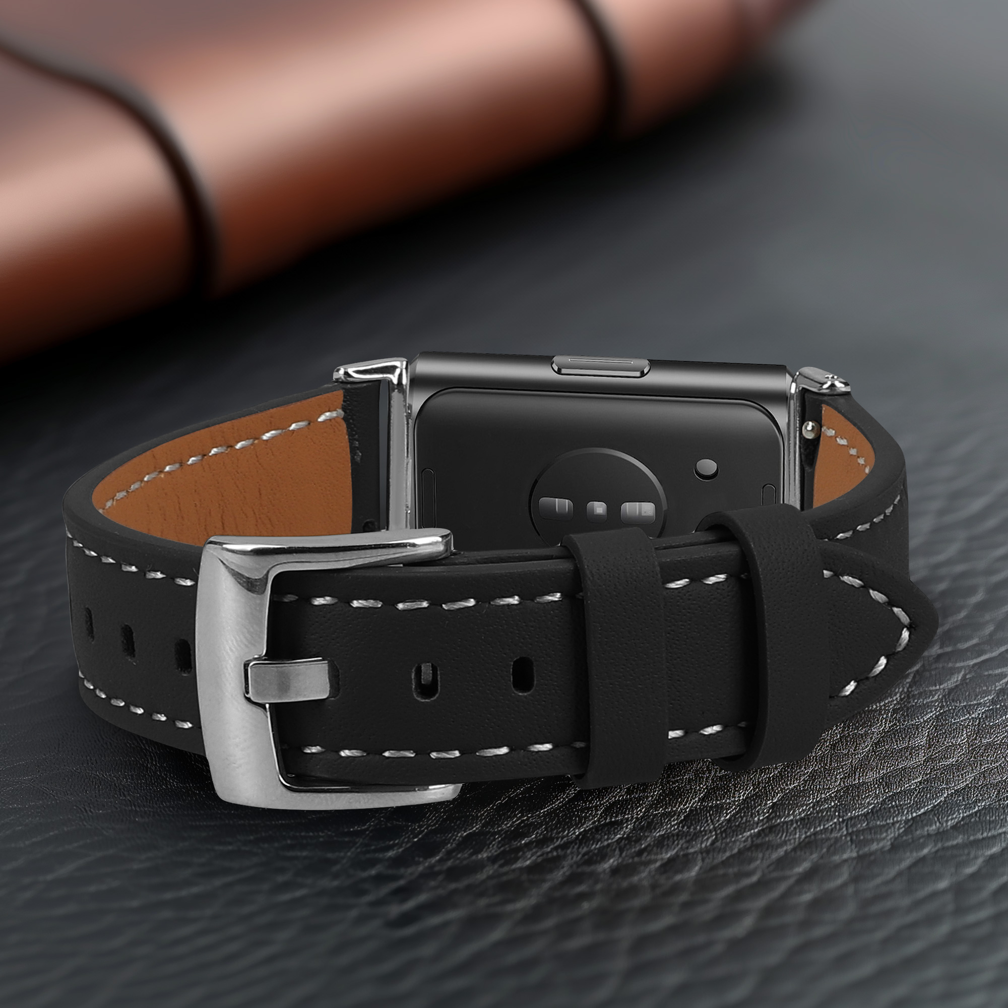 Kožený řemínek pro Huawei Band 11 / Band 11 Pro kwmobile - černá
