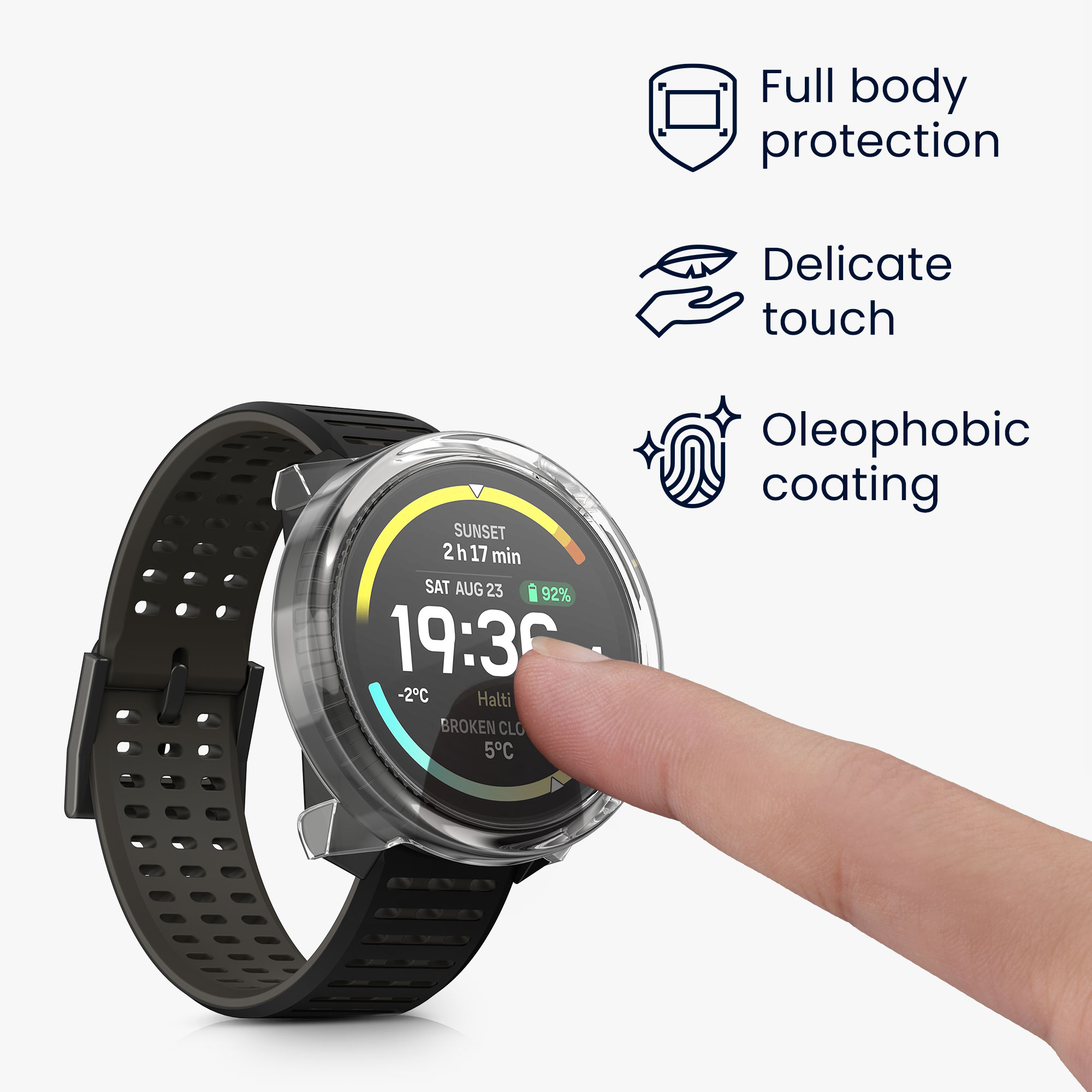 2x obal s ochranným sklem pro Suunto Vertical 2 kwmobile - černá / transparentní