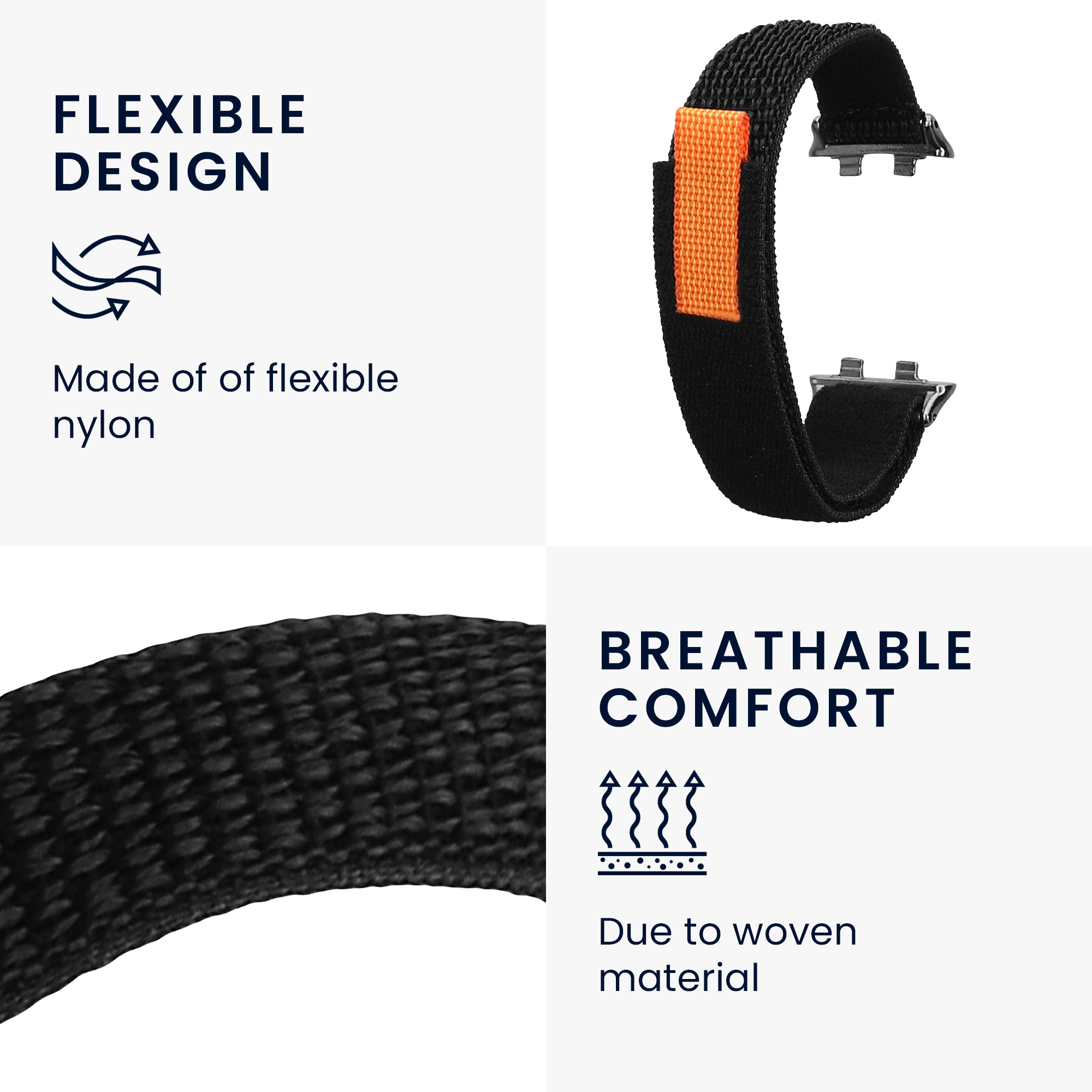 Nylonový pásek pro Huawei Band 11 / Band 11 Pro kwmobile nylonové - černá