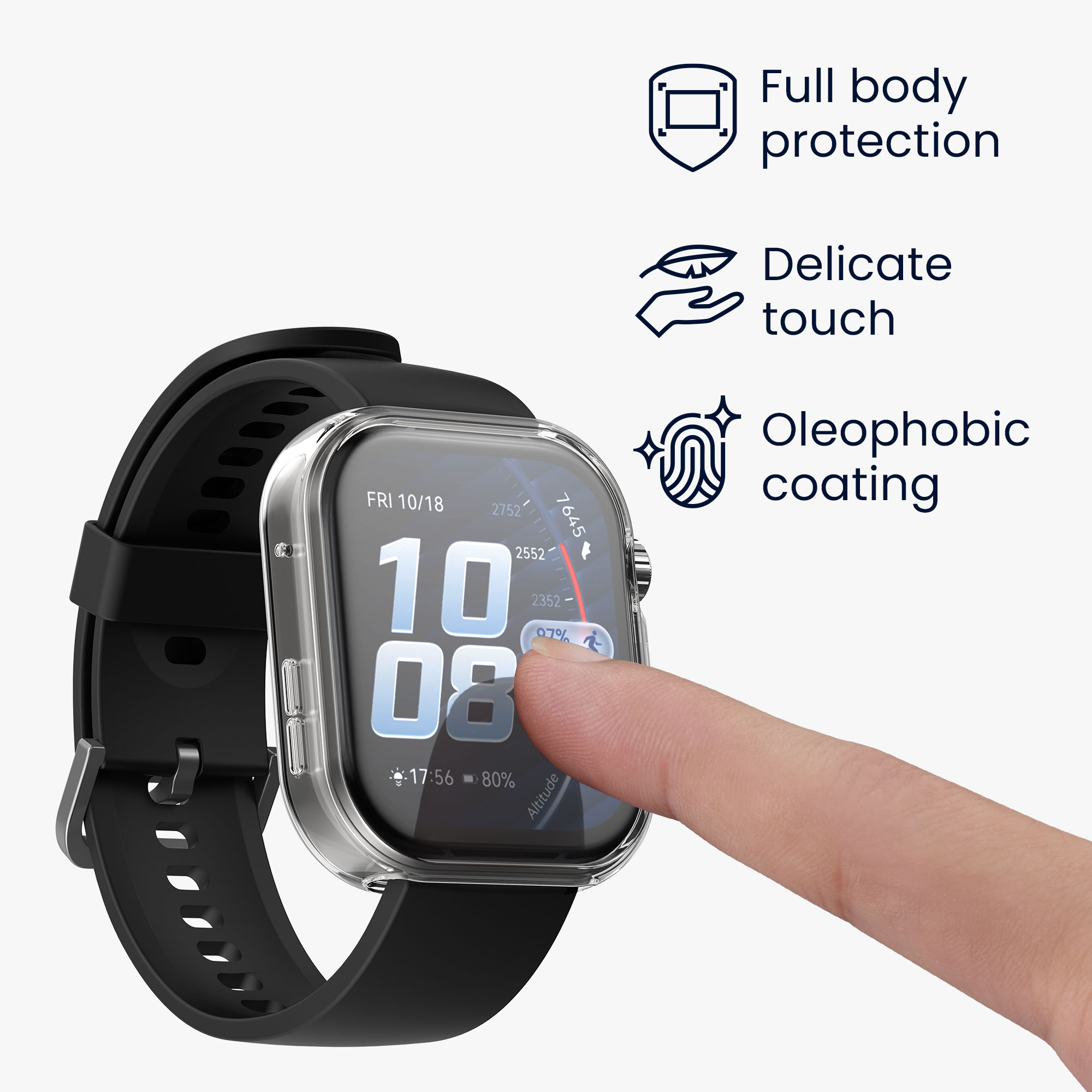 2x obal s ochranným sklem pro Huawei Watch FIT 5 Pro kwmobile silikonové - černá / transparentní