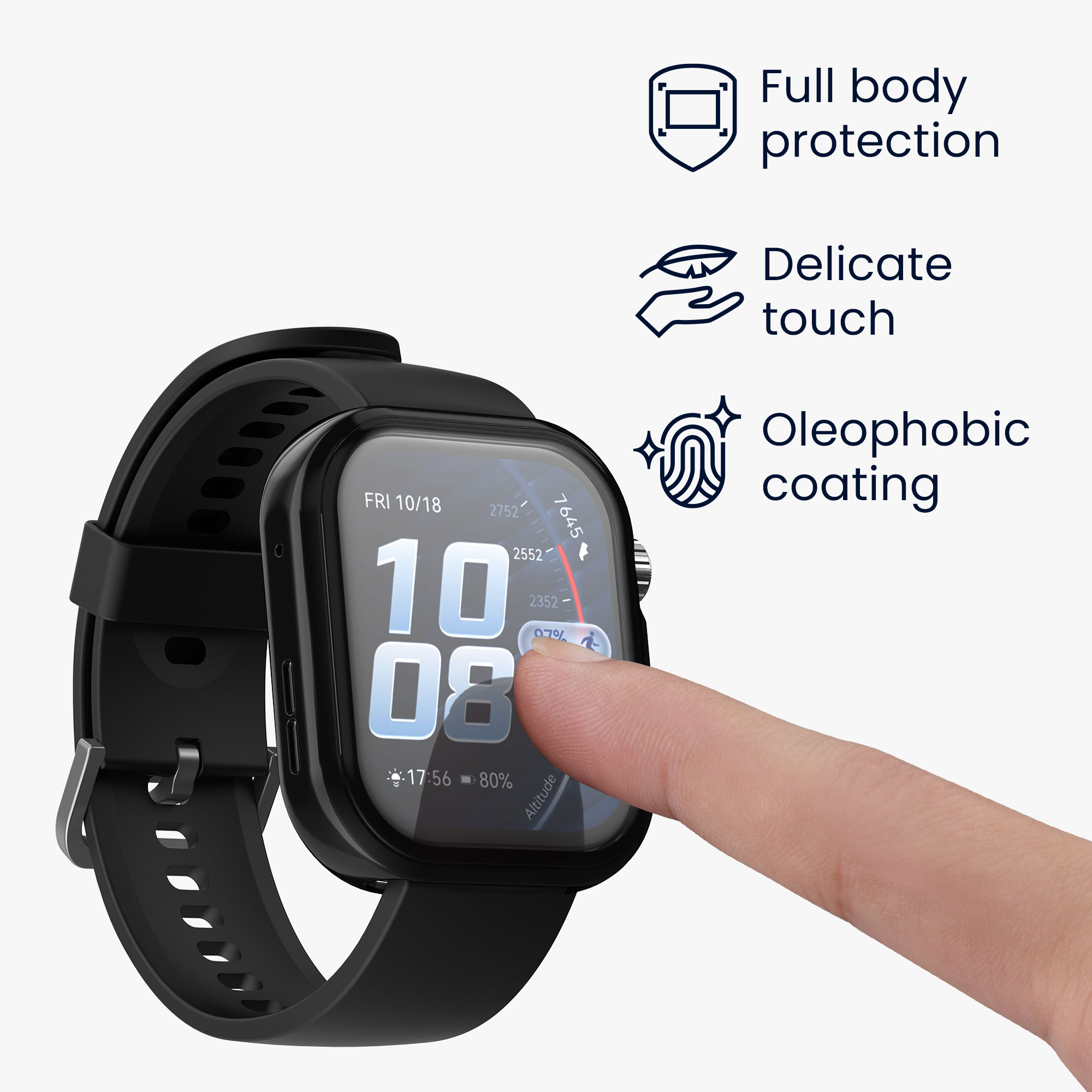 2x obal s ochranným sklem pro Huawei Watch FIT 5 Pro kwmobile silikonové - stříbrná / černá