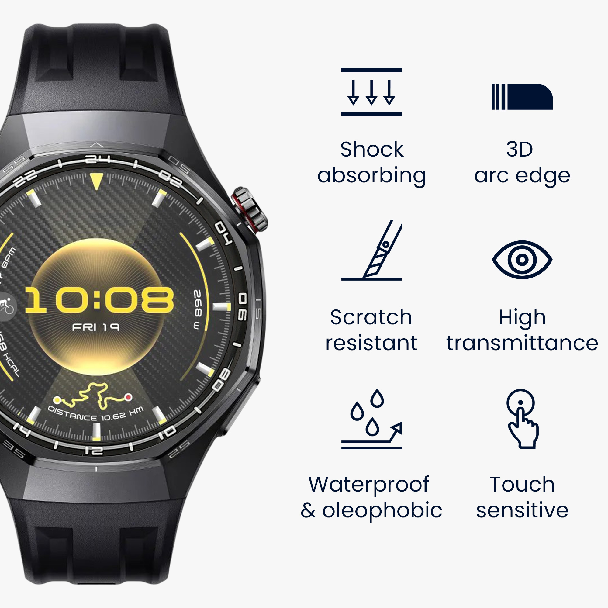 Ochranná fólie pro Huawei Watch GT6 Pro 46mm kwmobile - 2x ochrana pro chytré hodinky, odolná proti otiskům prstů