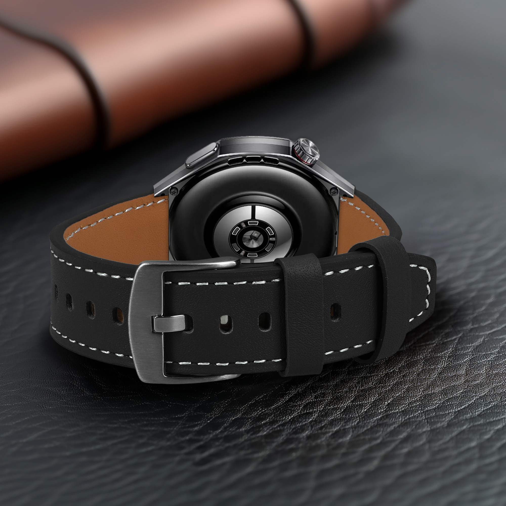 Kožený řemínek pro Huawei Watch GT6 Pro 46mm kwmobile - černá