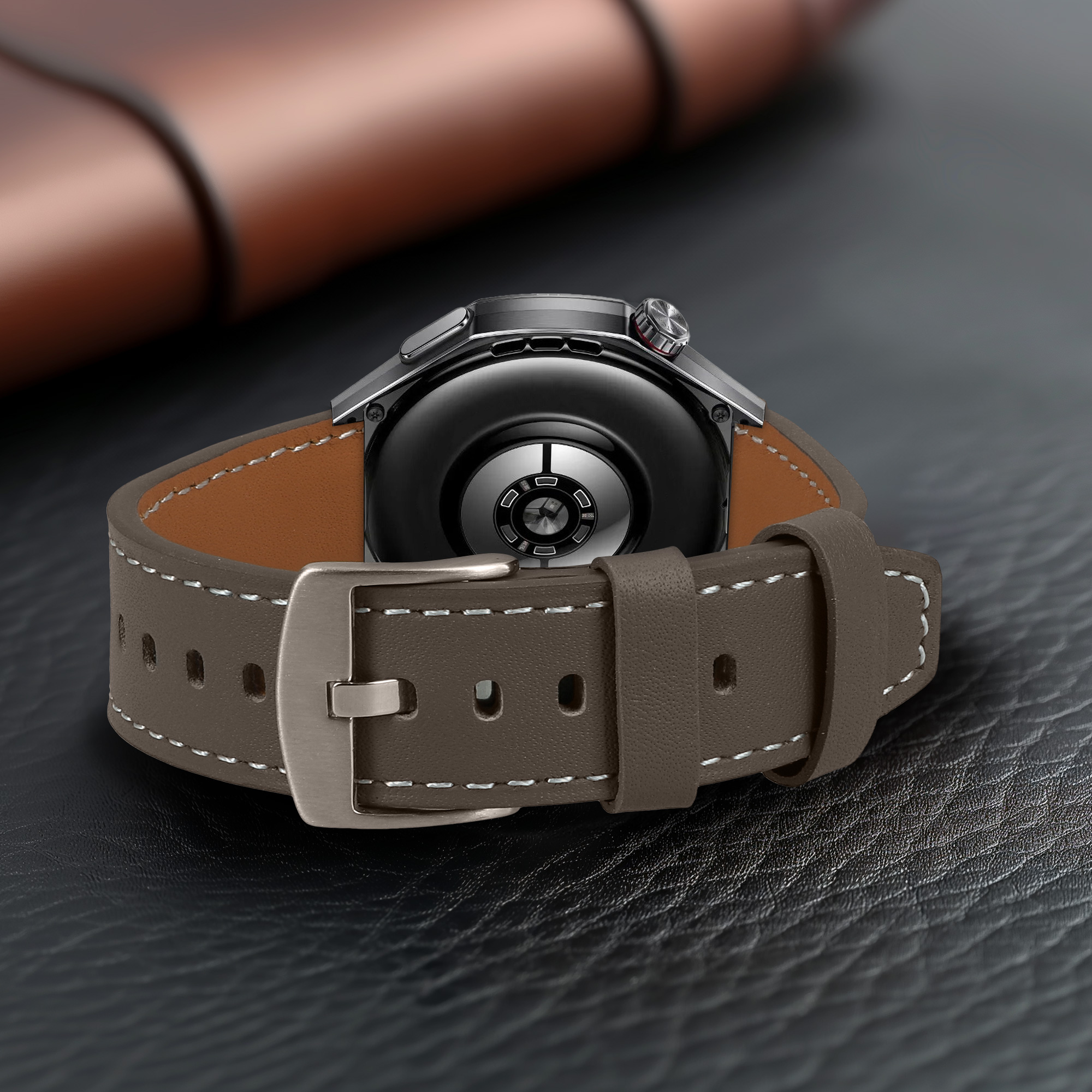 Kožený řemínek pro Huawei Watch GT6 Pro 46mm kwmobile - šedá