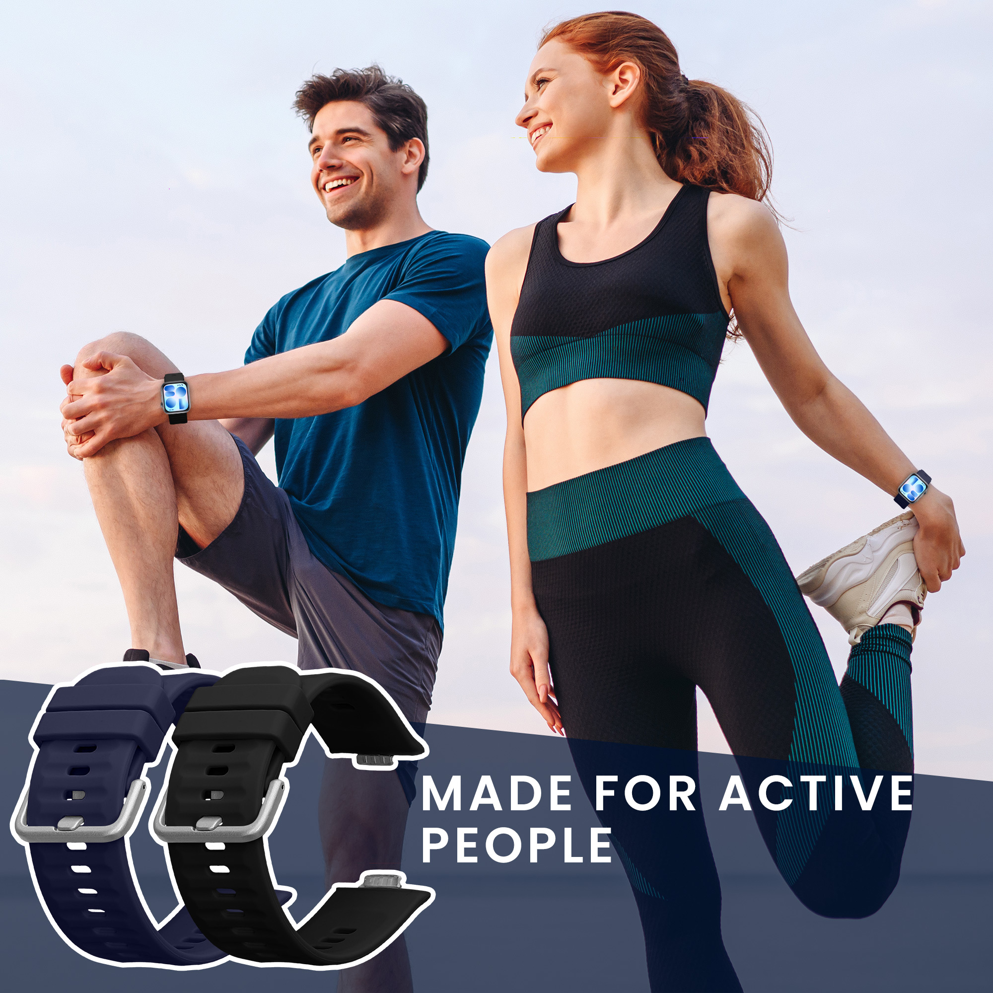 Řemínek pro Huawei Watch Fit 5 / Watch Fit 5 Pro kwmobile silikonové - černá / tmavě modrá