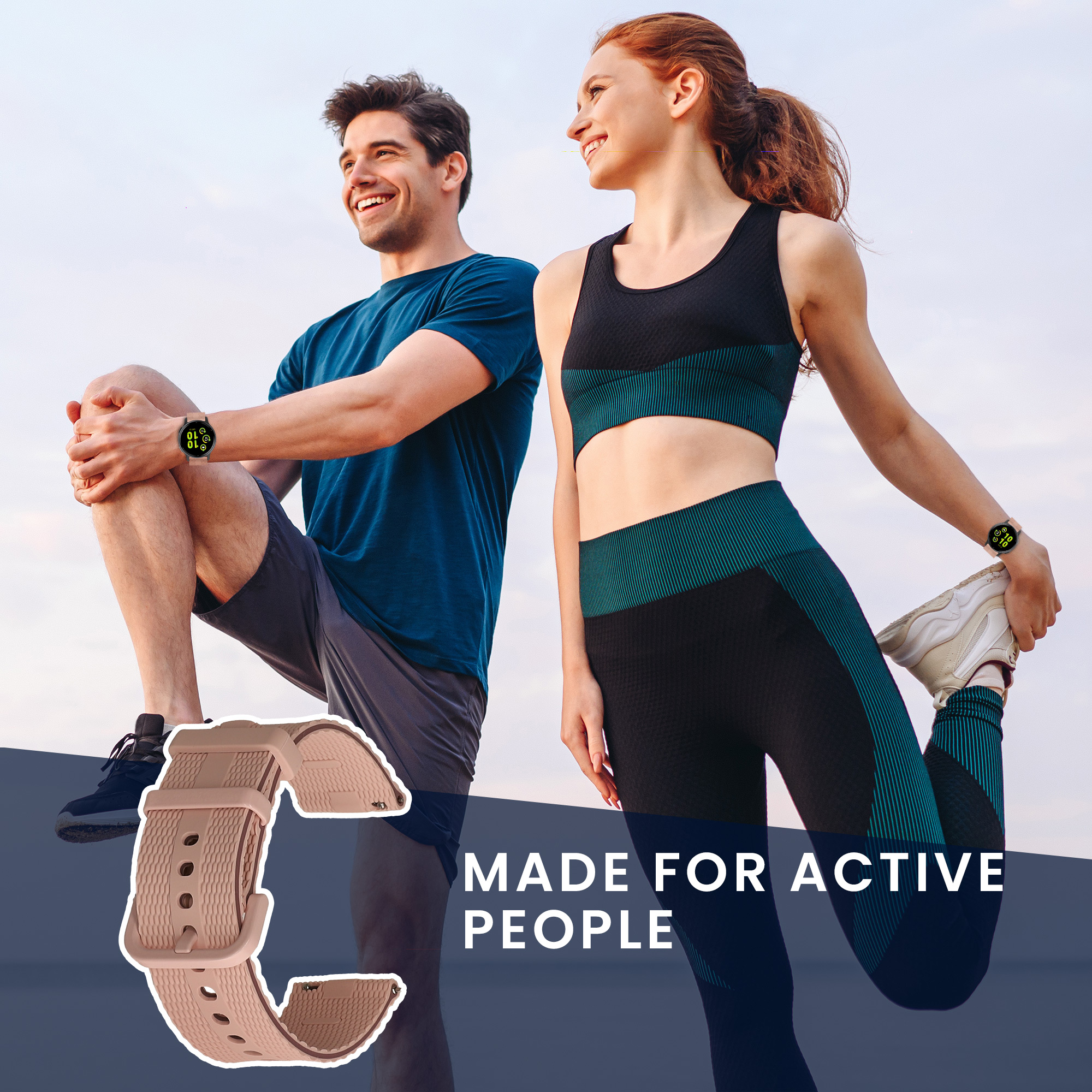 Řemínek pro Garmin Venu Sq 2 Music / Sq 2 / Vivoactive 6 / Vivoactive 5 kwmobile silikonové - starorůžová