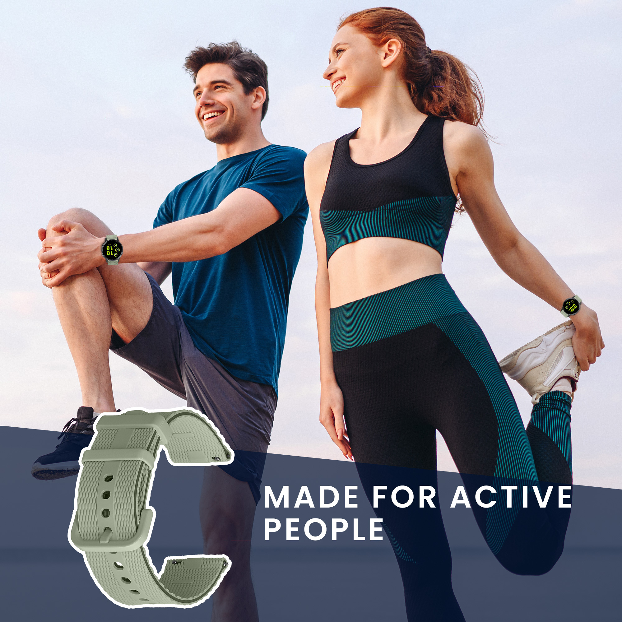 Řemínek pro Garmin Venu Sq 2 Music / Sq 2 / Vivoactive 6 / Vivoactive 5 kwmobile silikonové - pastelově zelená