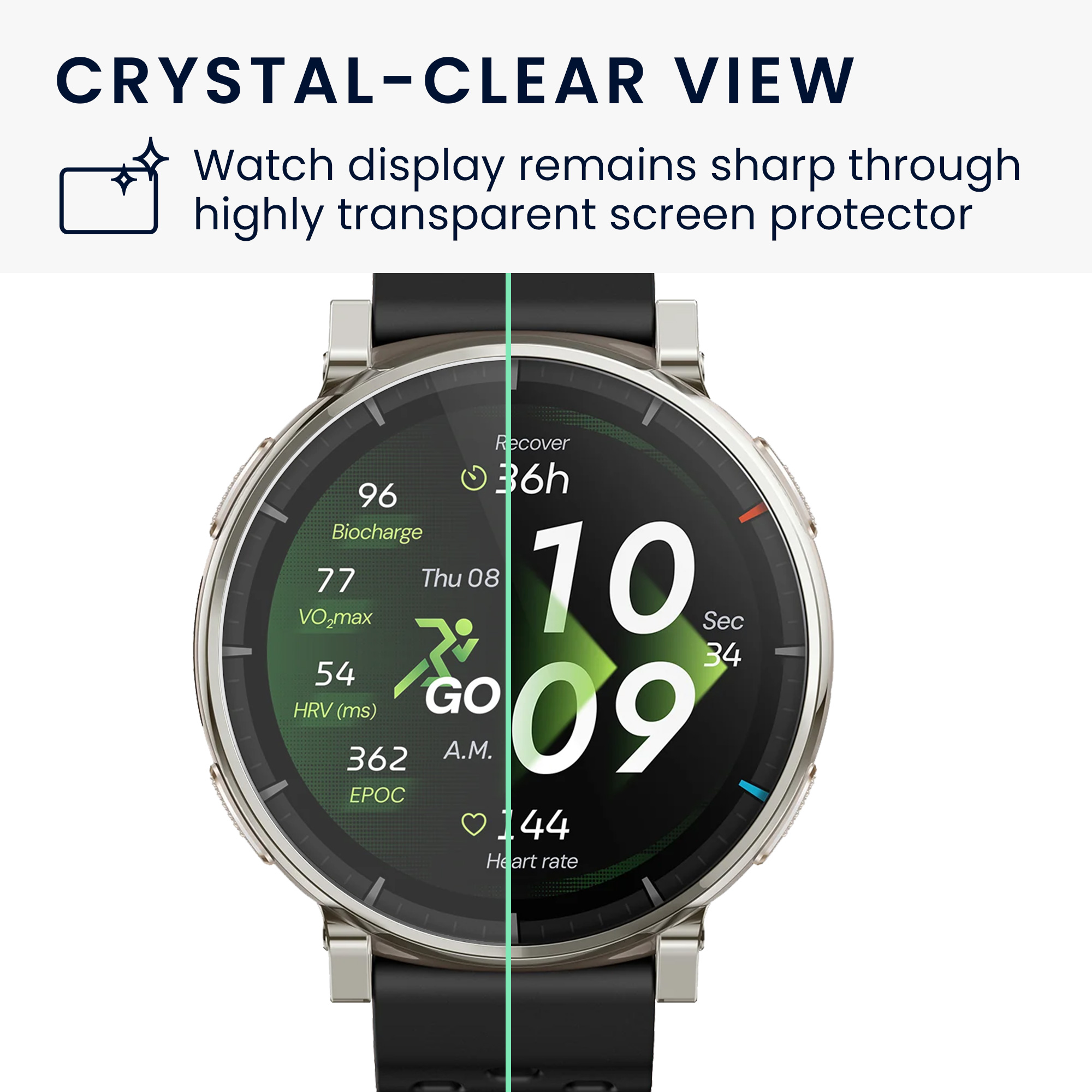 Ochranná skla pro Amazfit Active3 Premium kwmobile sada 2 ks - transparentní
