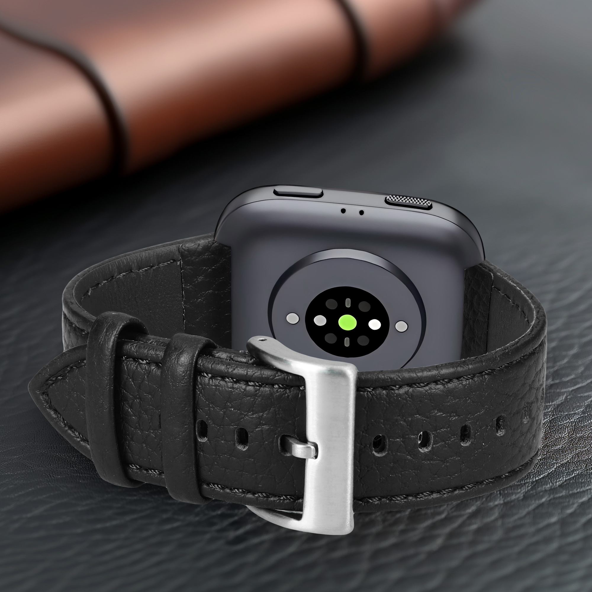 Kožený řemínek pro Amazfit Bip Max / Amazfit Bip 6 kwmobile - černá