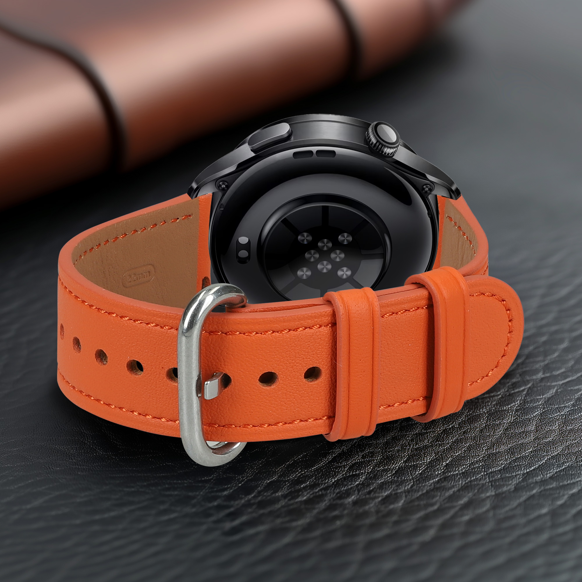 Kožený řemínek pro Xiaomi Watch S5 46 mm kwmobile ‑ hnědá