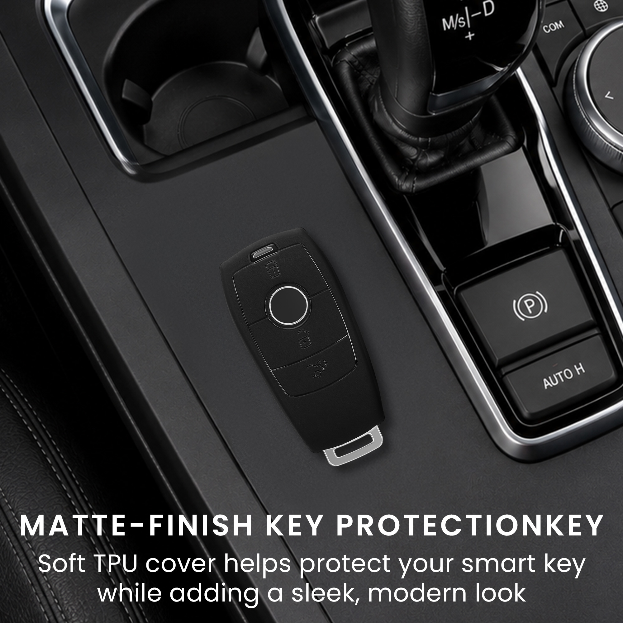 Obal na klíč od auta pro Mercedes-Benz chytrý klíč klíč od auta (only Keyless) kwmobile - měkká ochrana, protiskluzový obal, matný povrch, odolné proti poškrábání, černá