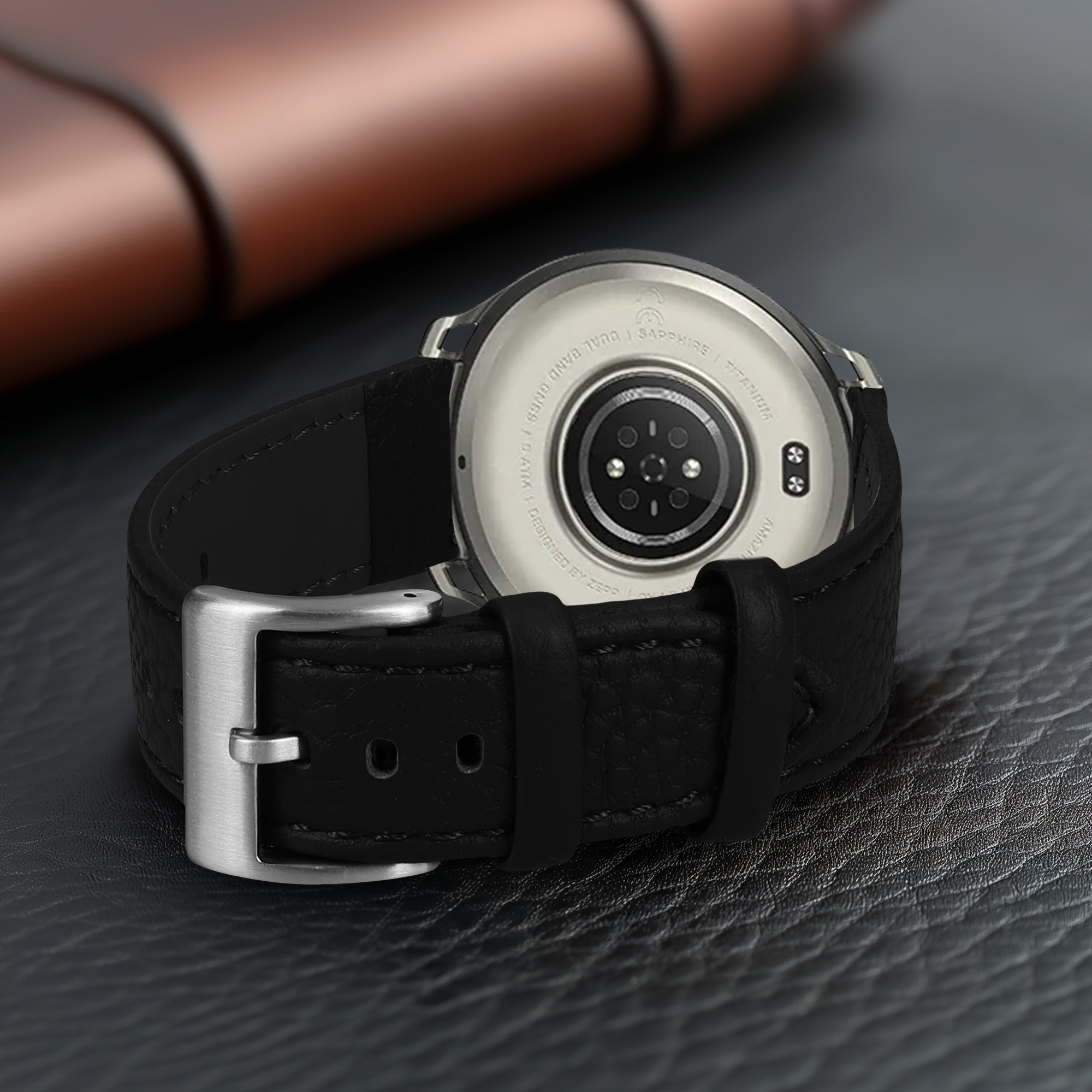 Kožený řemínek pro Amazfit Cheetah2 Pro / Active3 Premium / REX3 Pro kwmobile ‑ černá