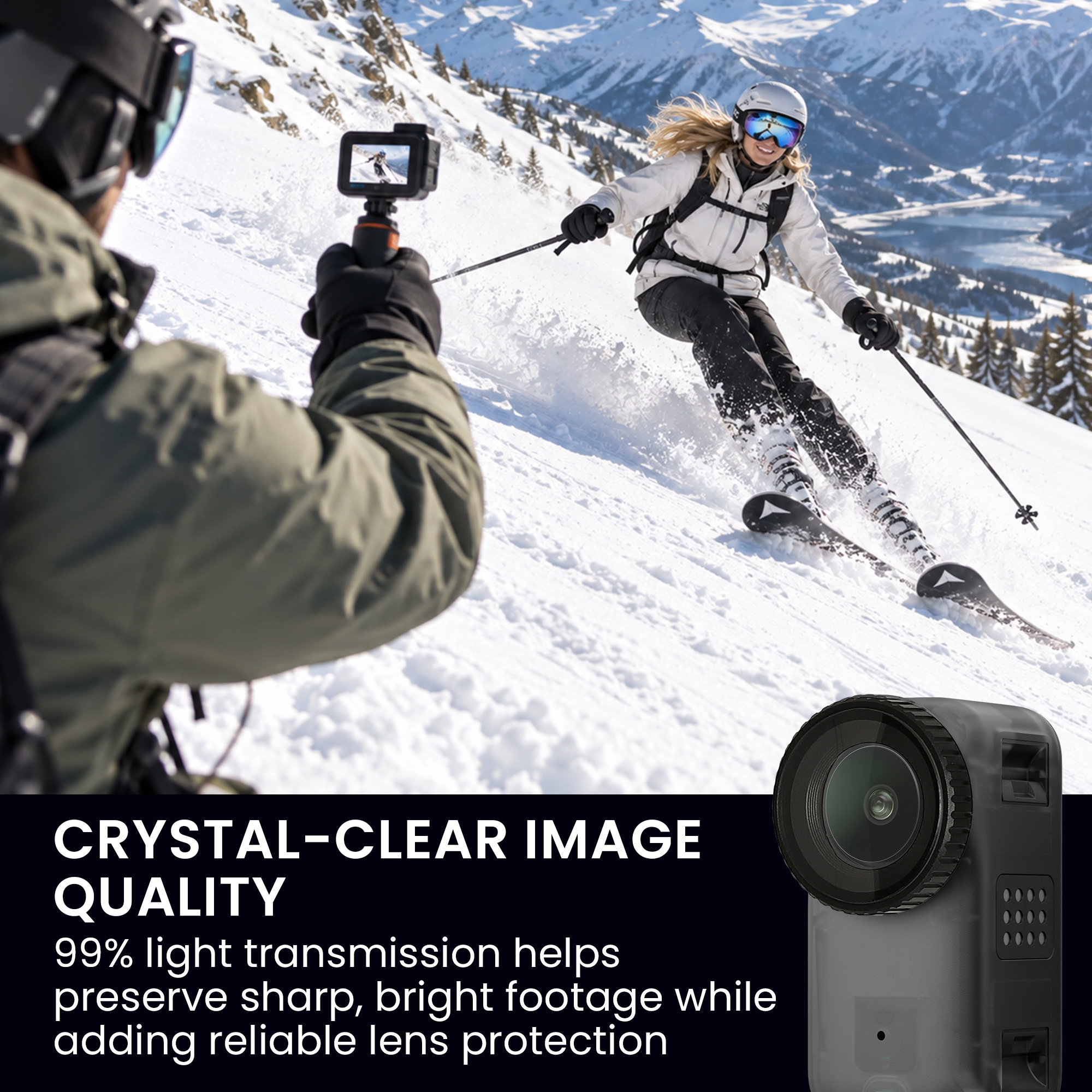 Tvrzené ochranné sklo na objektiv pro DJI Osmo Nano, 2 ks, lehké a odolné proti poškrábání kwmobile