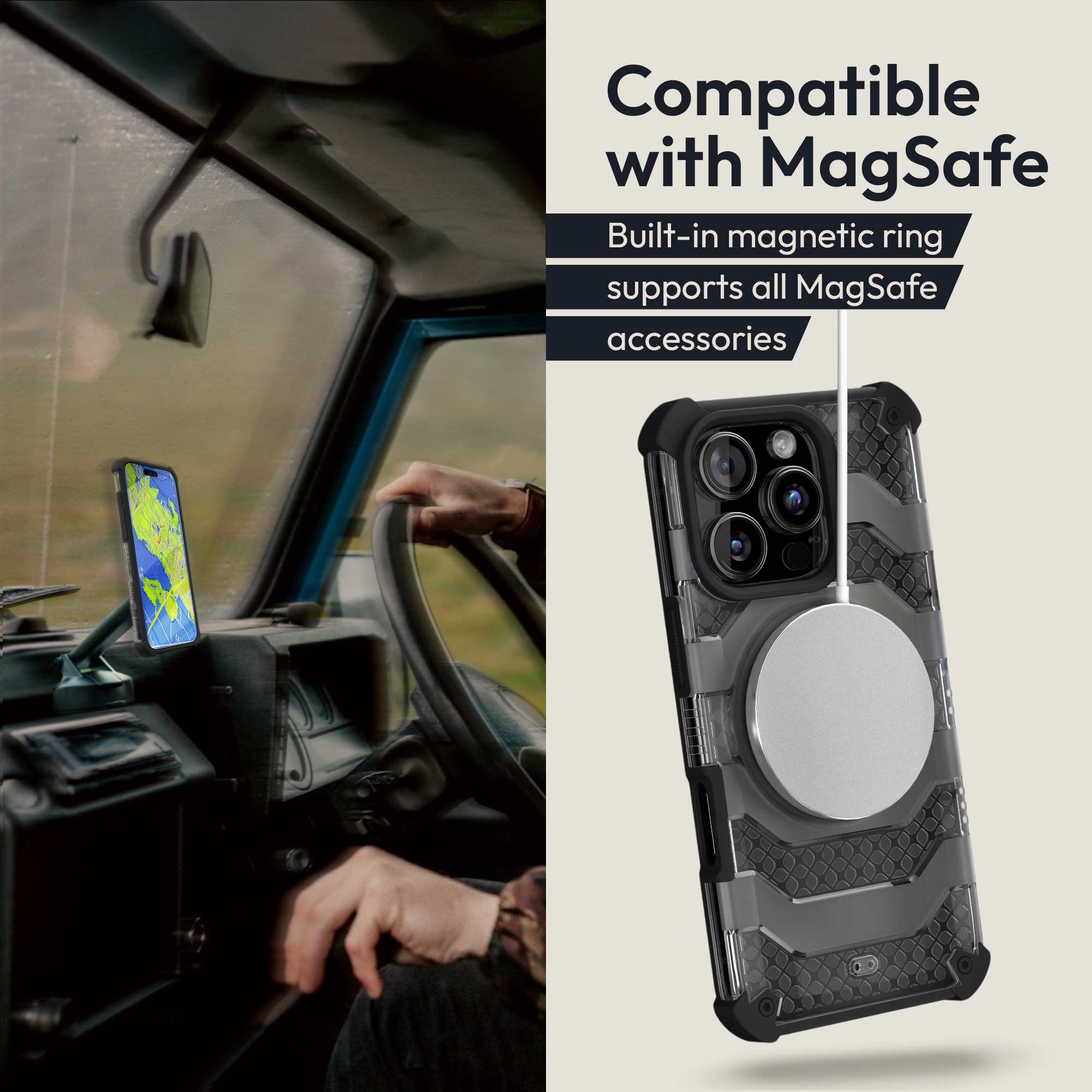 Magnetický kryt na mobil MagSafe iPhone 16 Pro Cover - černá