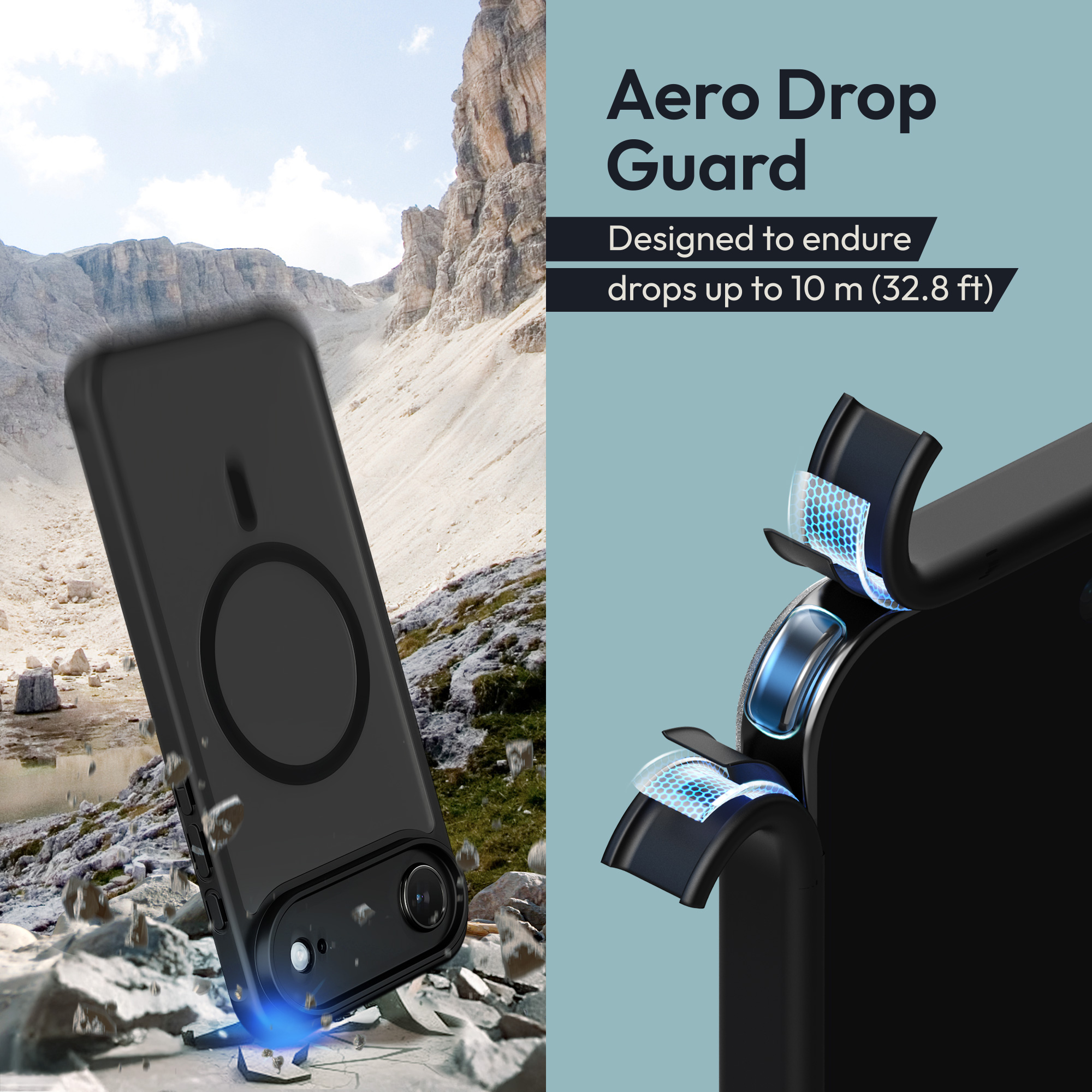 kwmobile Oakshield kryt pro Apple iPhone Air - TPU obal [pro Apple iPhone Air - [Shock- and Drop-Tested] - Camera Protection - [Glass Screen Protector] - černá