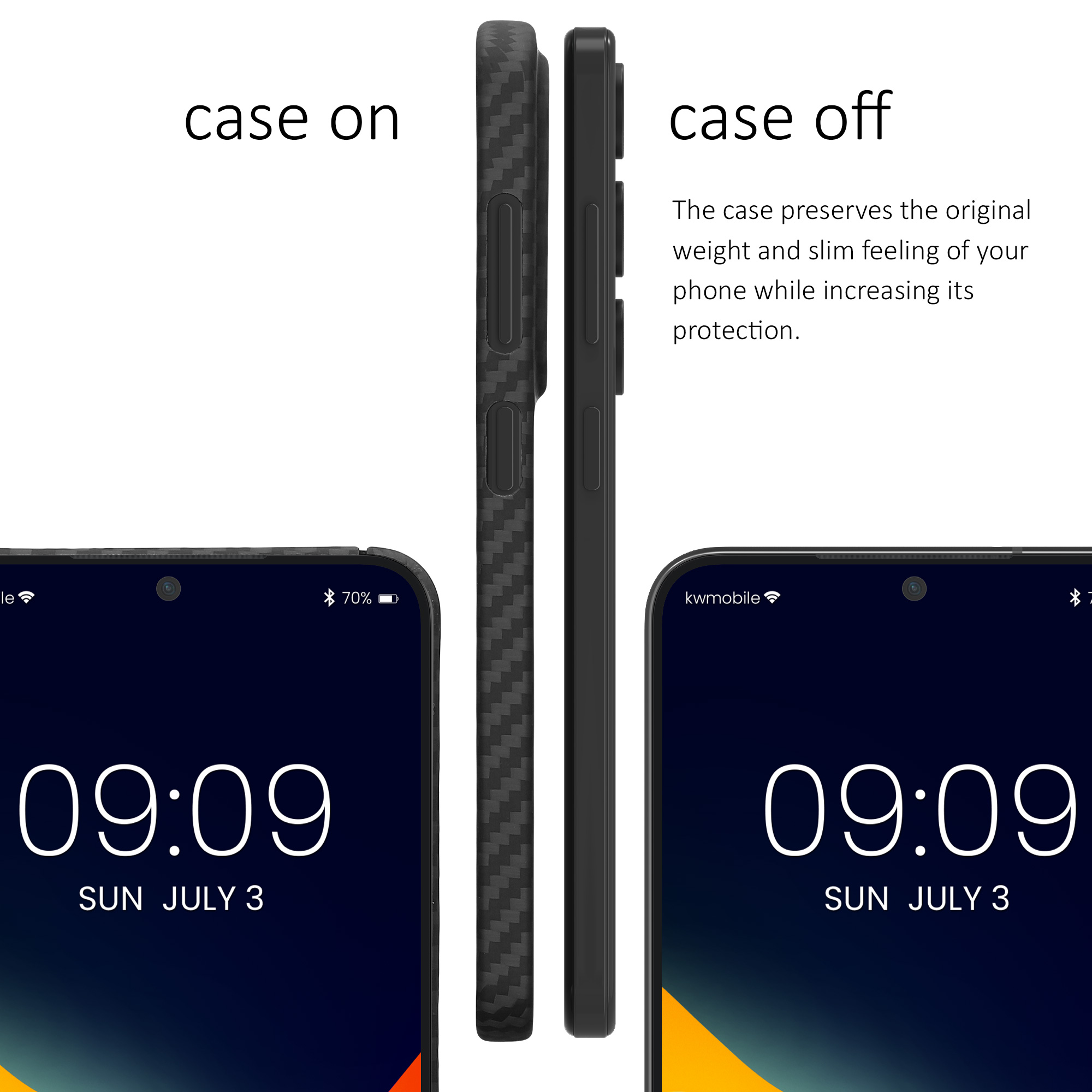 Aramidový kryt na mobil Samsung Galaxy S25 Plus kalibri matná černá