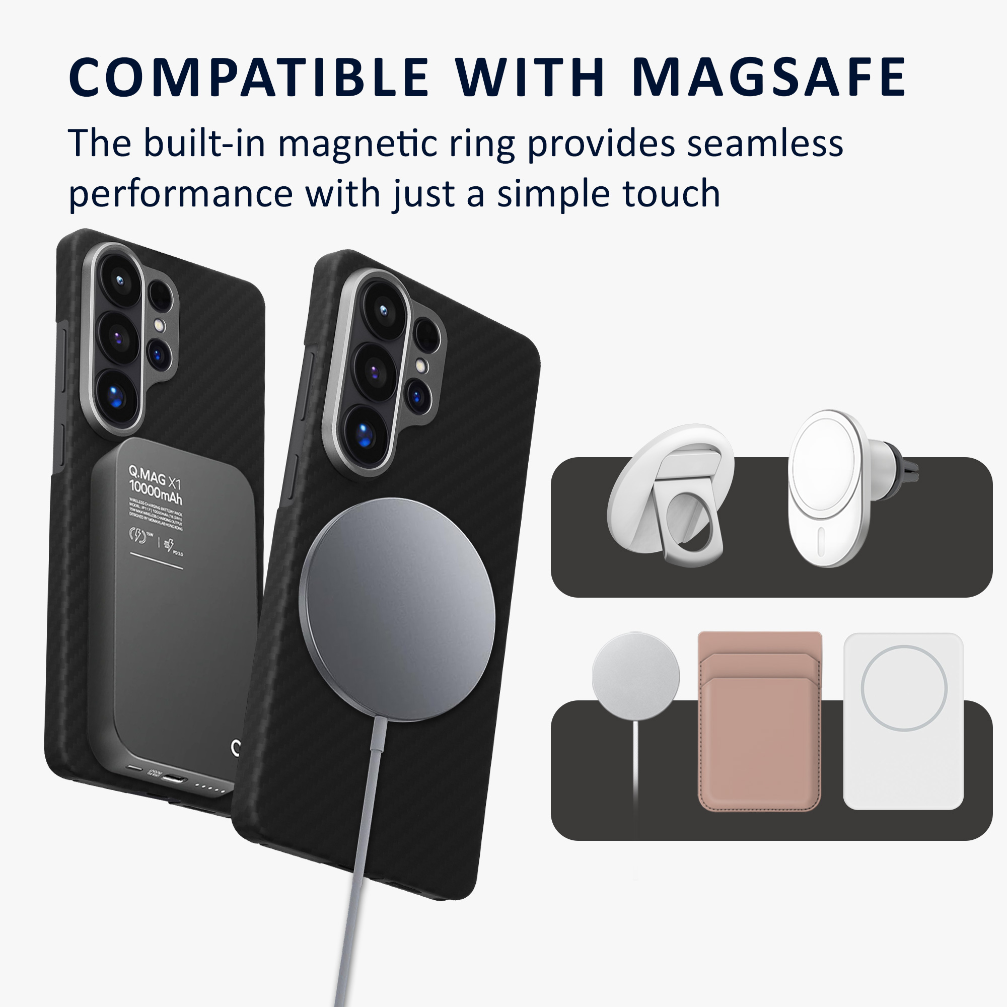 Ultra tenké pouzdro na telefon pro Samsung Galaxy S26 Ultra kalibri MagSafe aramidové - matná černá