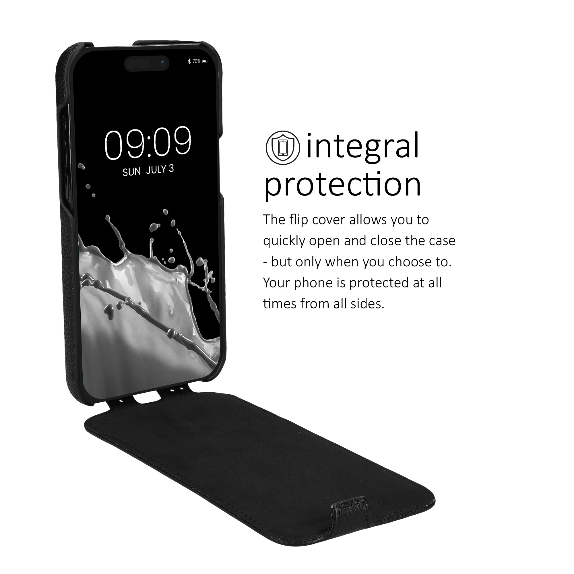 Flipové pouzdro kalibri pro iPhone 15 Pro - černá