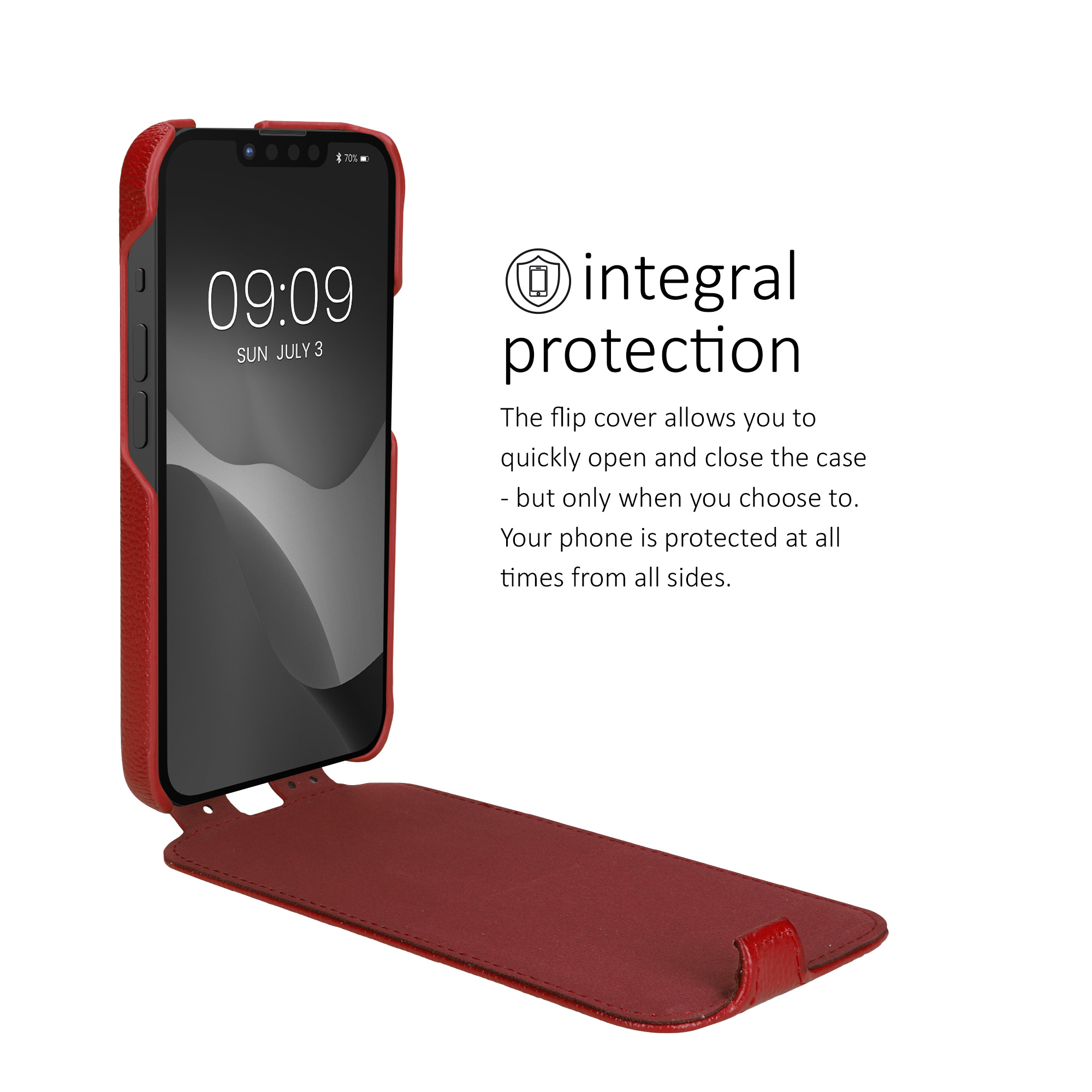 Flipové pouzdro Kalibri pro iPhone 17e / 16e - červená