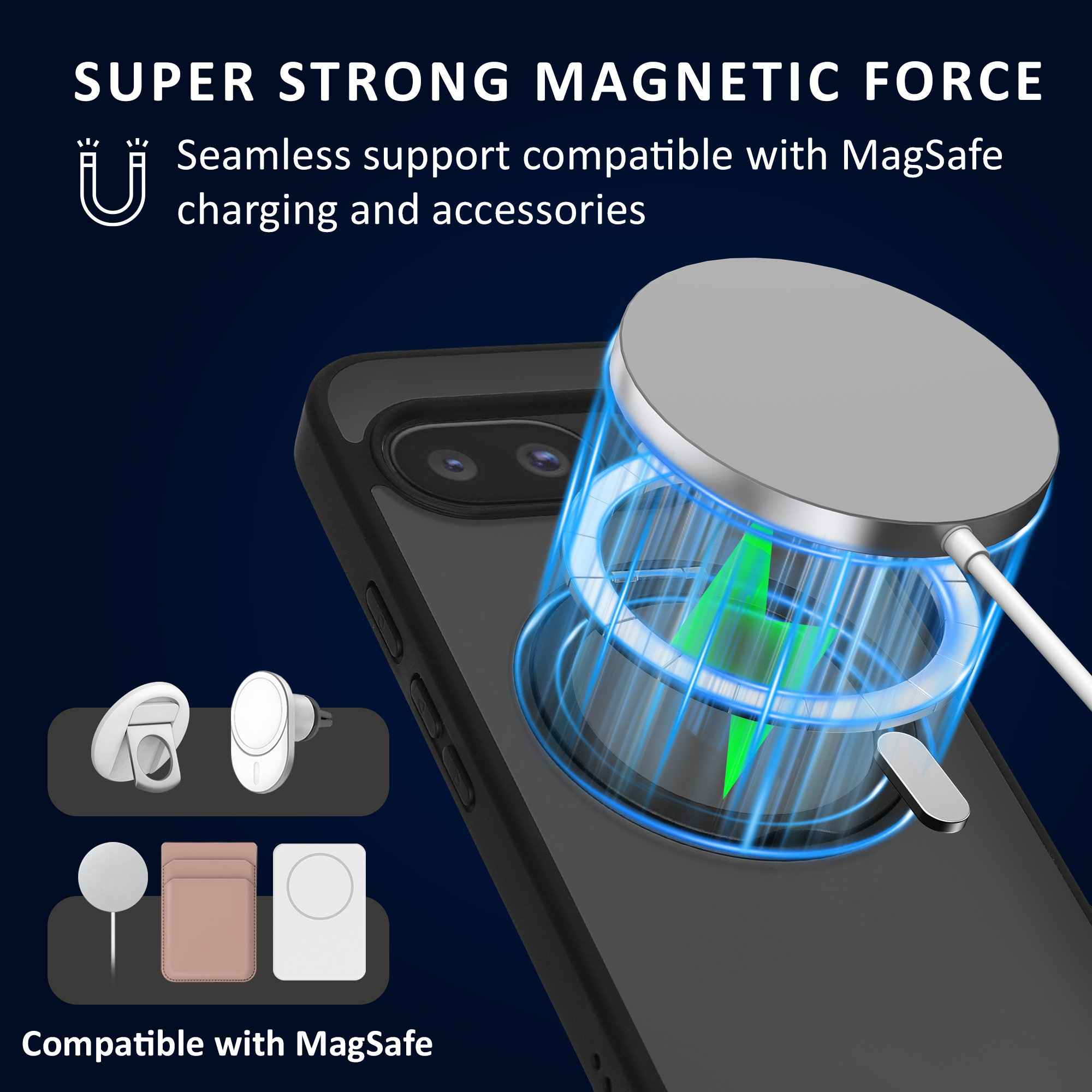 Pouzdro pro Apple iPhone 16 kalibri MagSafe se stojánkem - černá / transparentní
