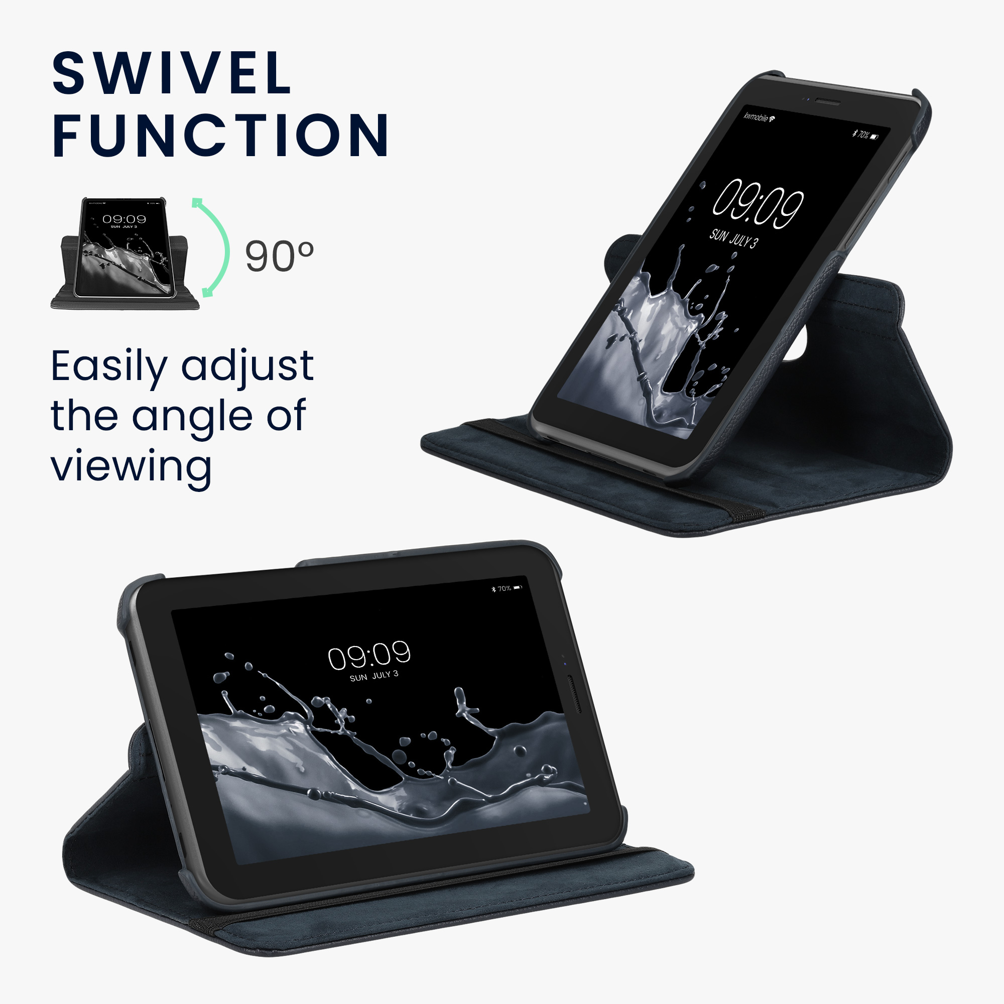 Pouzdro na tablet Galaxy Tab 2 7.0 P3110 / P3100 kwmobile otočné tmavě modrý