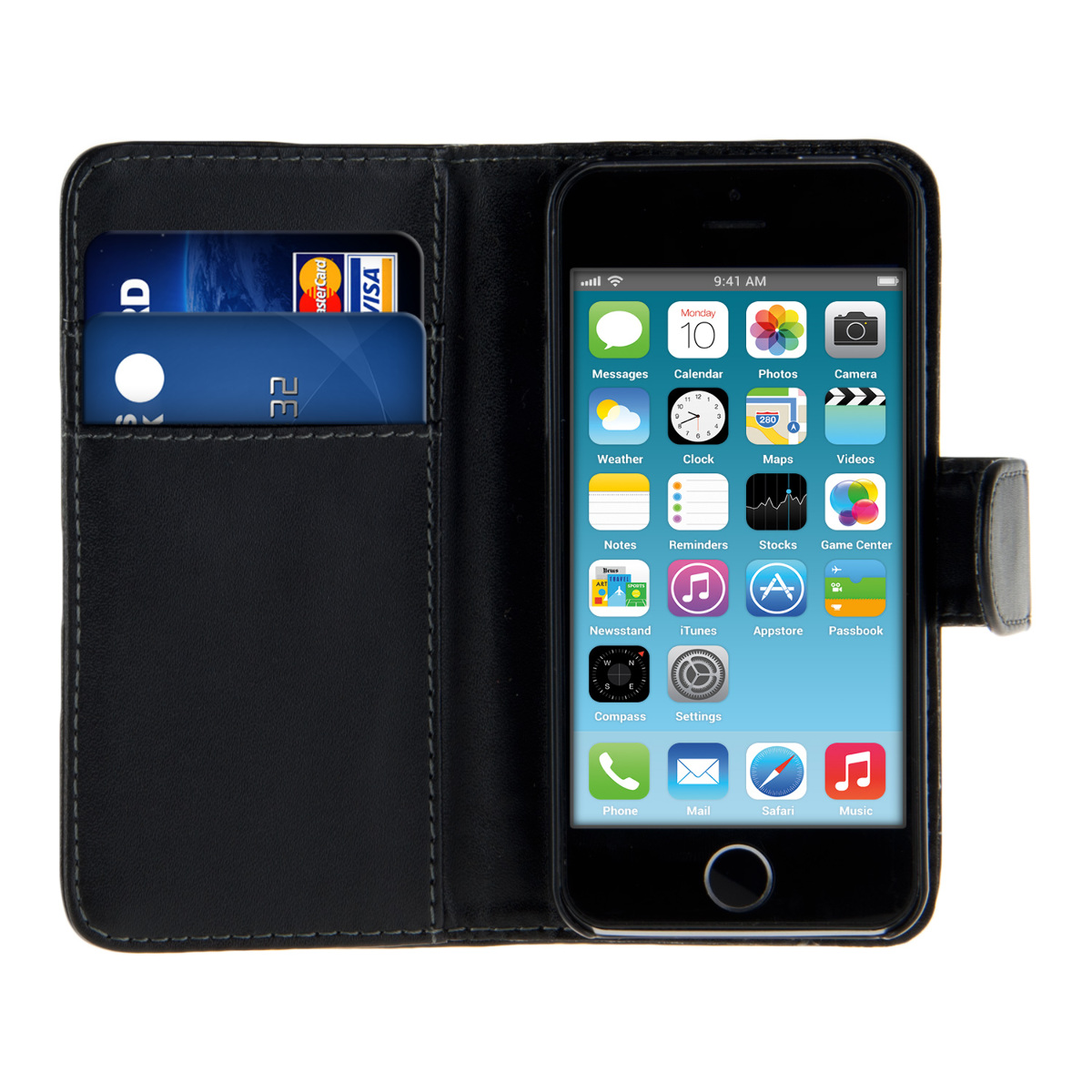 Flipové pouzdro kwmobile pro Apple iPhone SE (1.Gen 2016) / iPhone 5 / iPhone 5S - černá