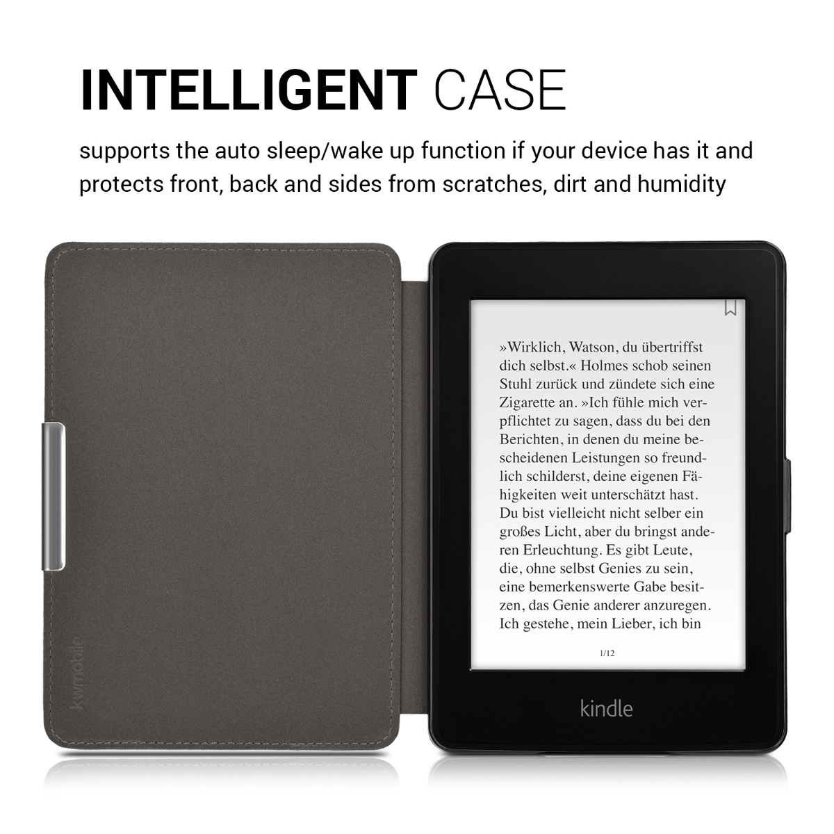 Pouzdro na čtečku kwmobile Kindle Paperwhite - Butterfly Tendril - tmavě modrá