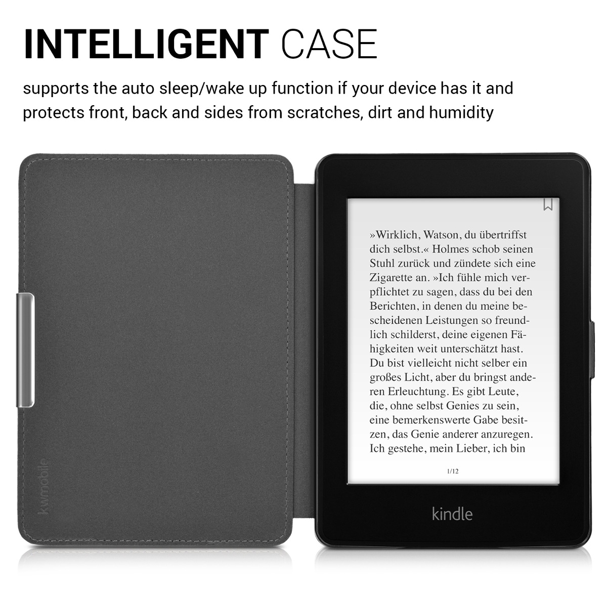 Pouzdro na čtečku kwmobile Kindle Paperwhite - Travel Vintage - hnědá / světle hnědá