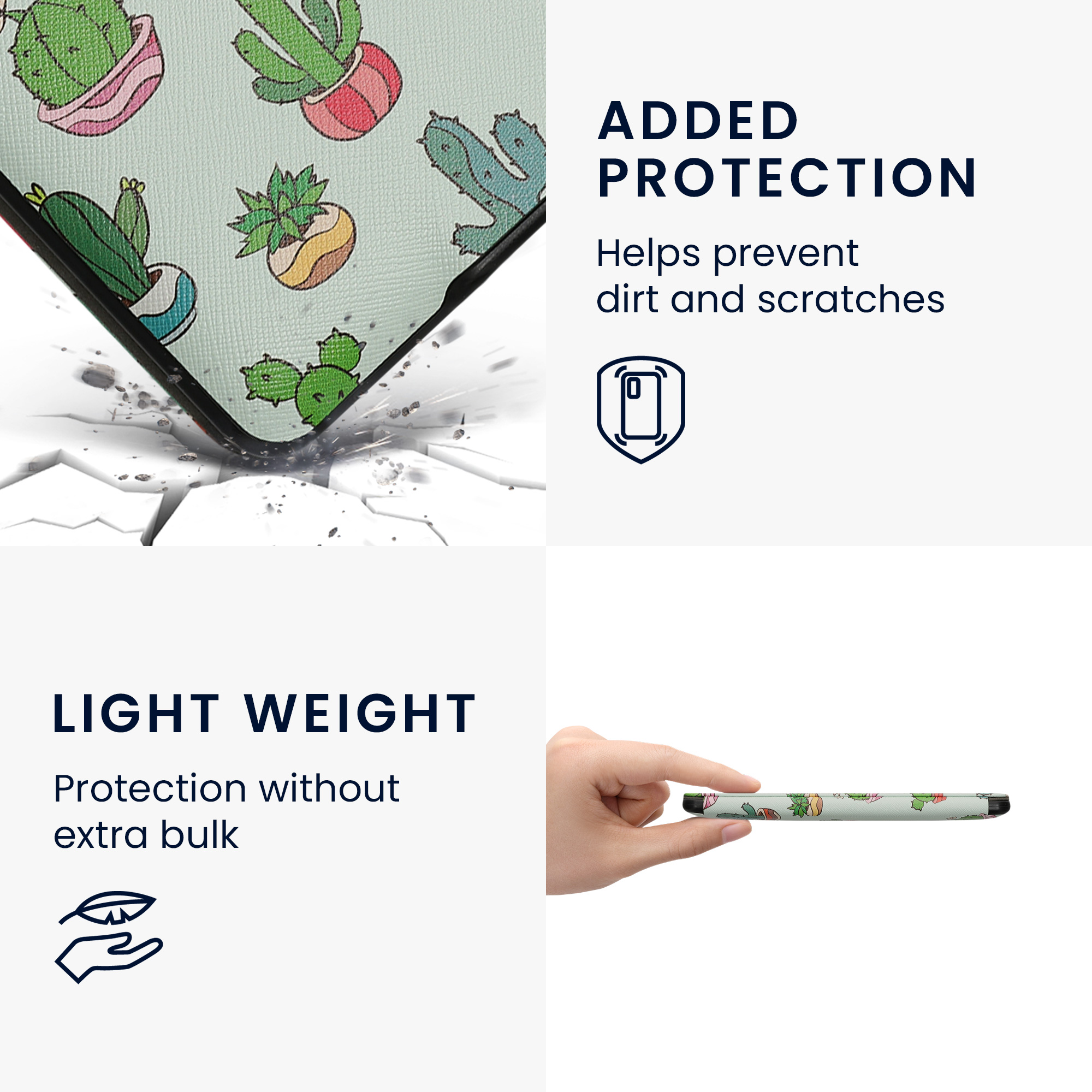 Pouzdro na čtečku kwmobile Kindle Paperwhite - Cactus - světle zelená / tmavě zelená